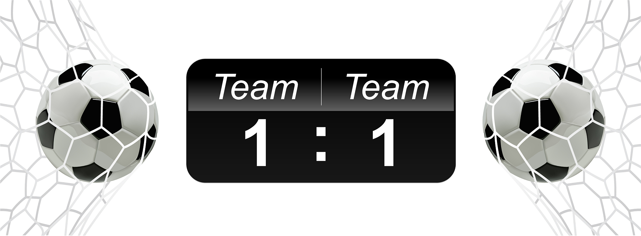 soccer or football ball with scoreboard