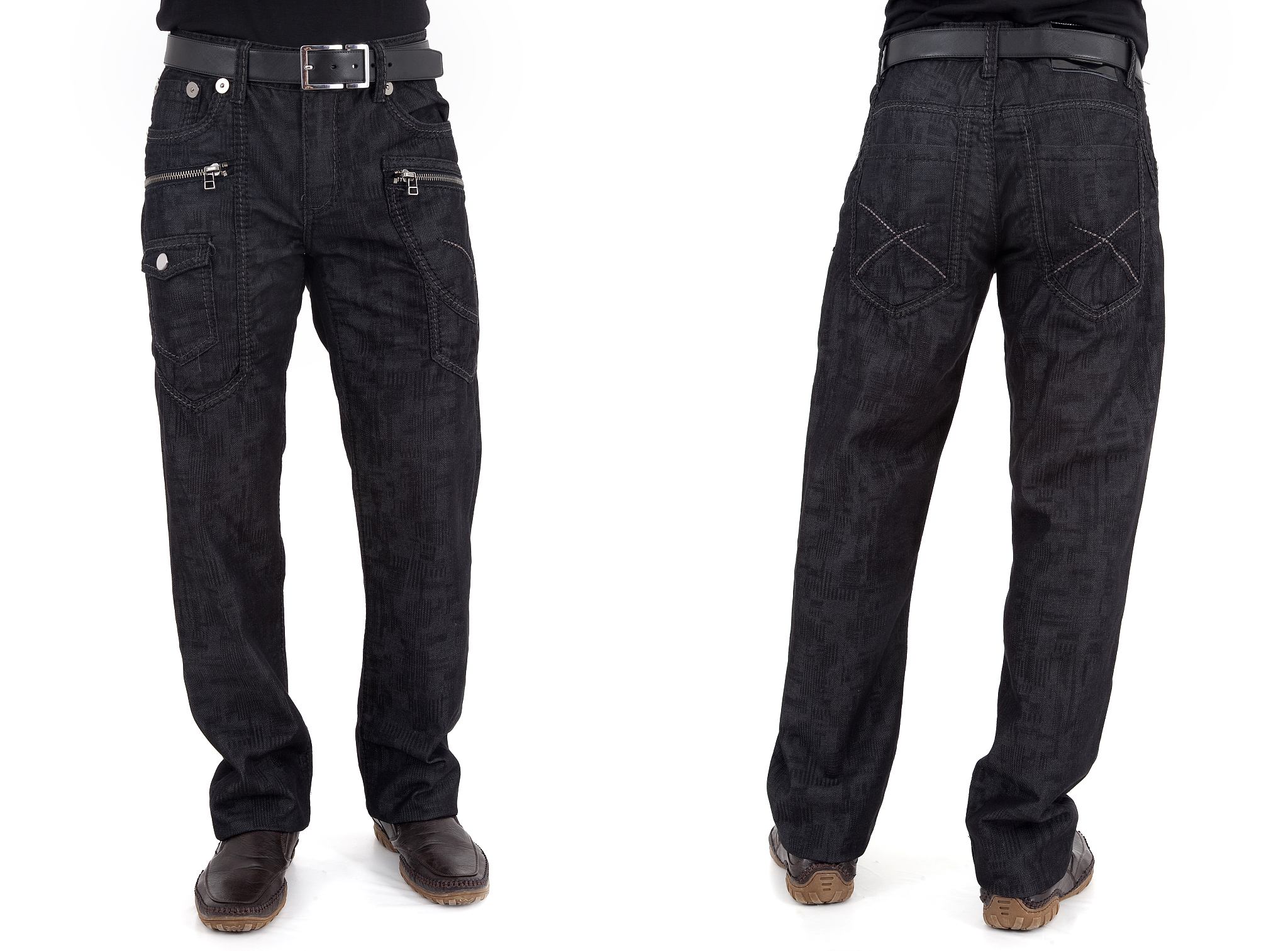 用美式英语写3条关于Mens Casual Cotton Hip Hop Loose Work Long Trousers Jeans Pants产品的正面评论。内容附带评论标题评论单词数量小于40个单词。