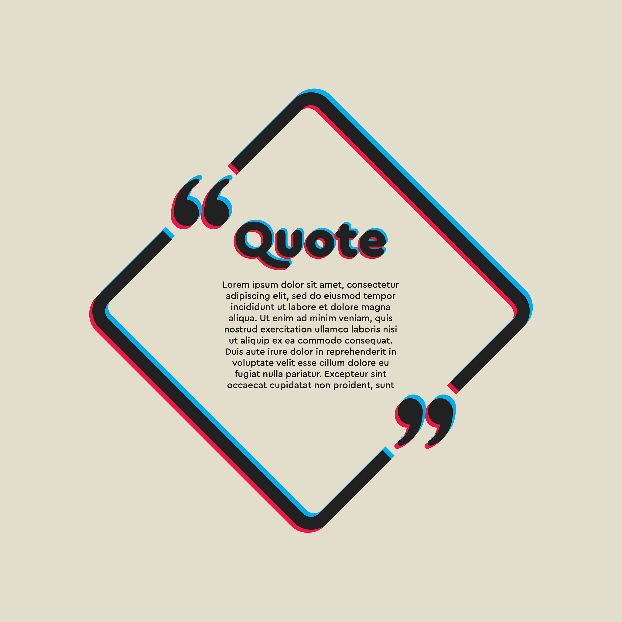 template a creative quote bracket square