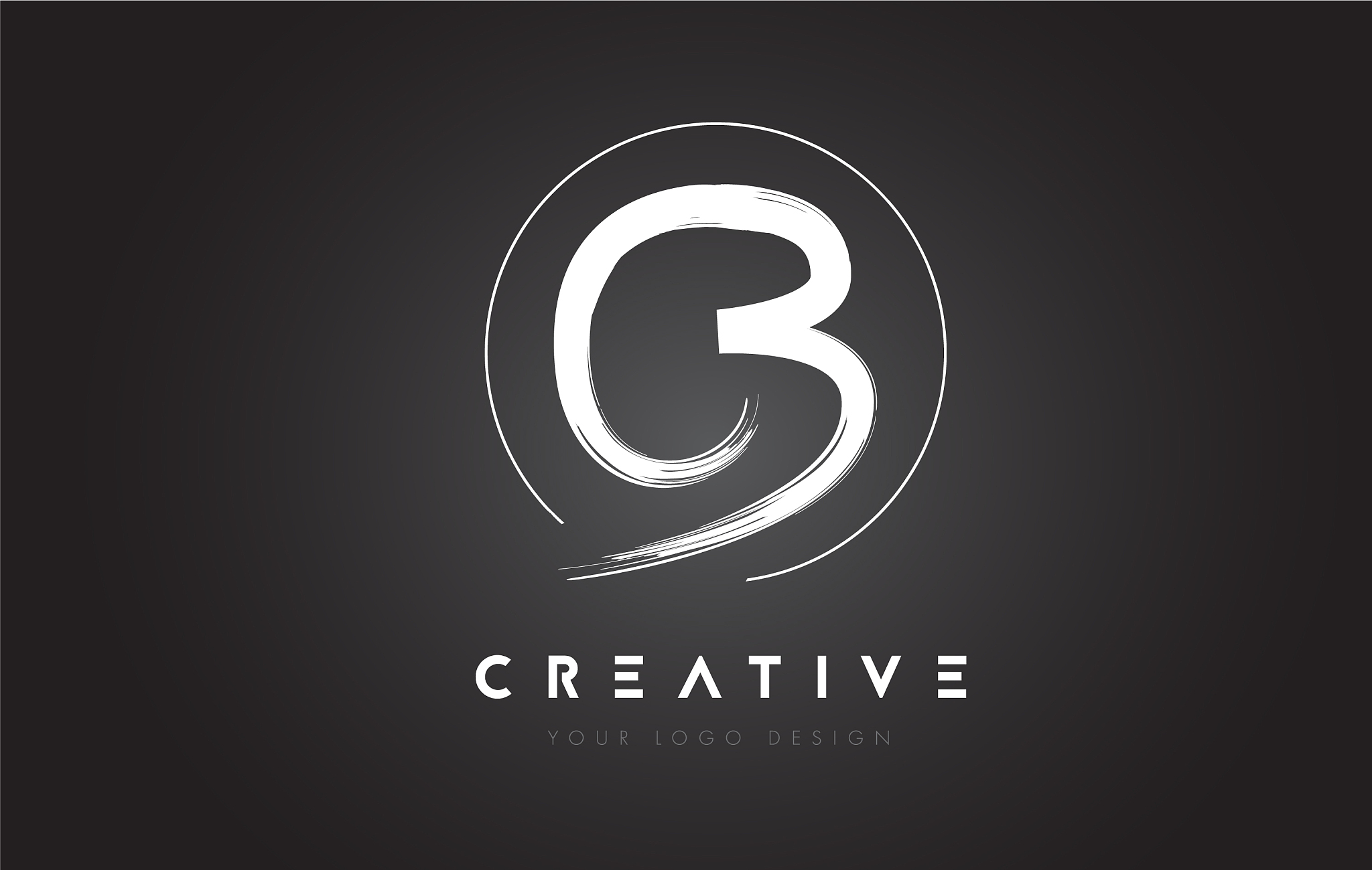 cb brush letter logo design artistic handwritten