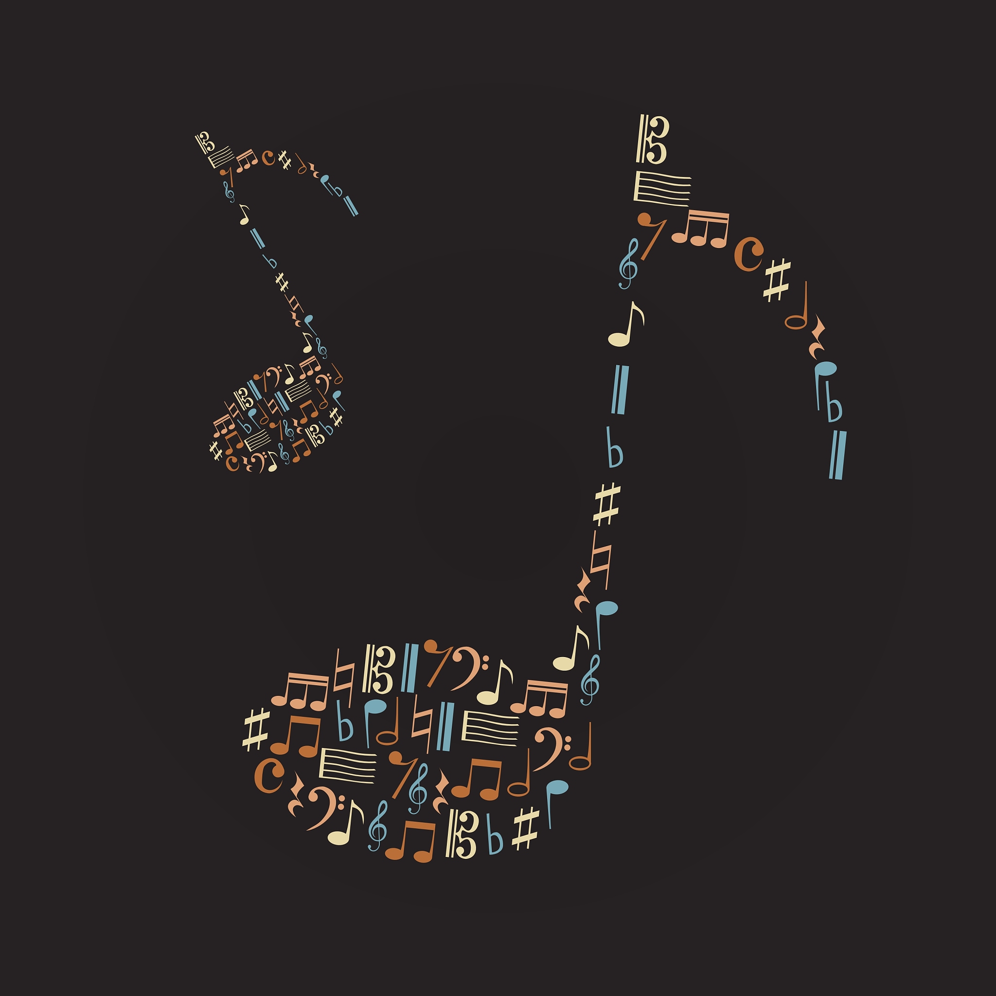 music note icons like big music note eps10