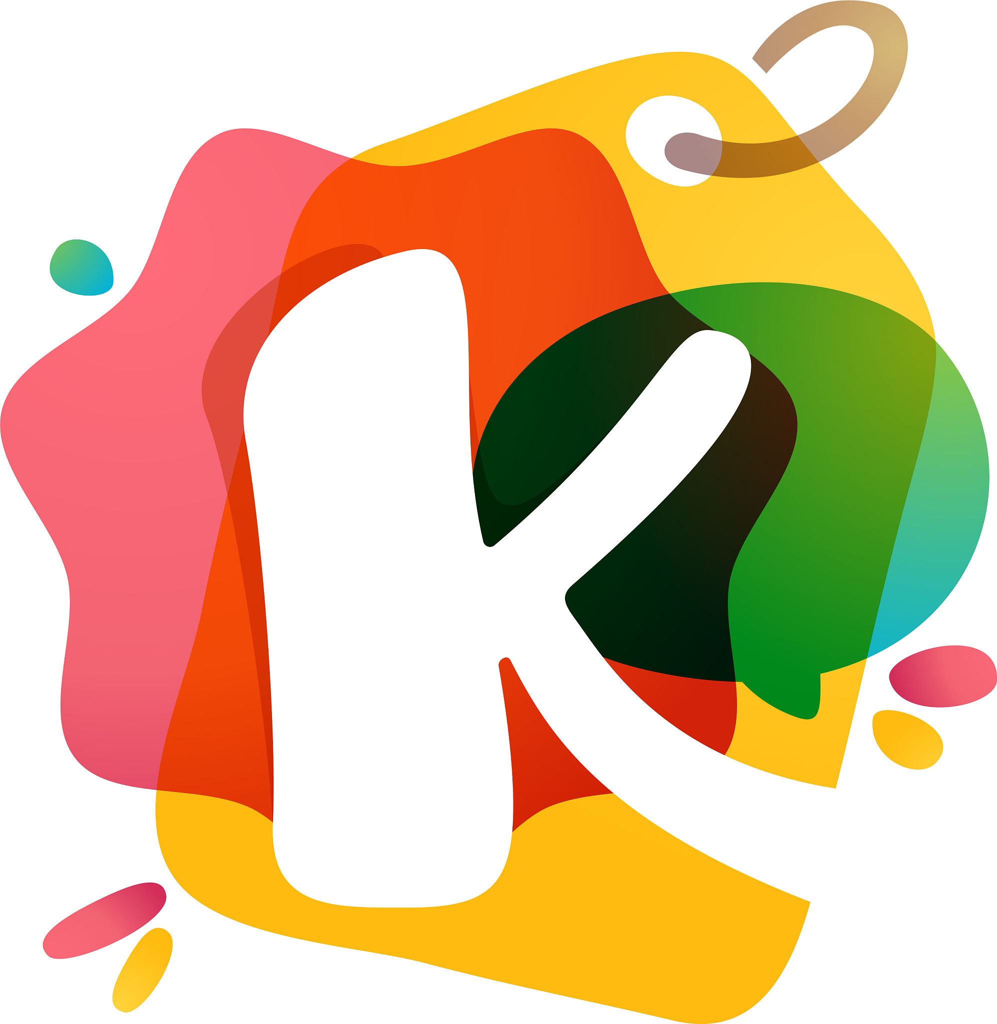 k letter logo with sale tag icon watercolor