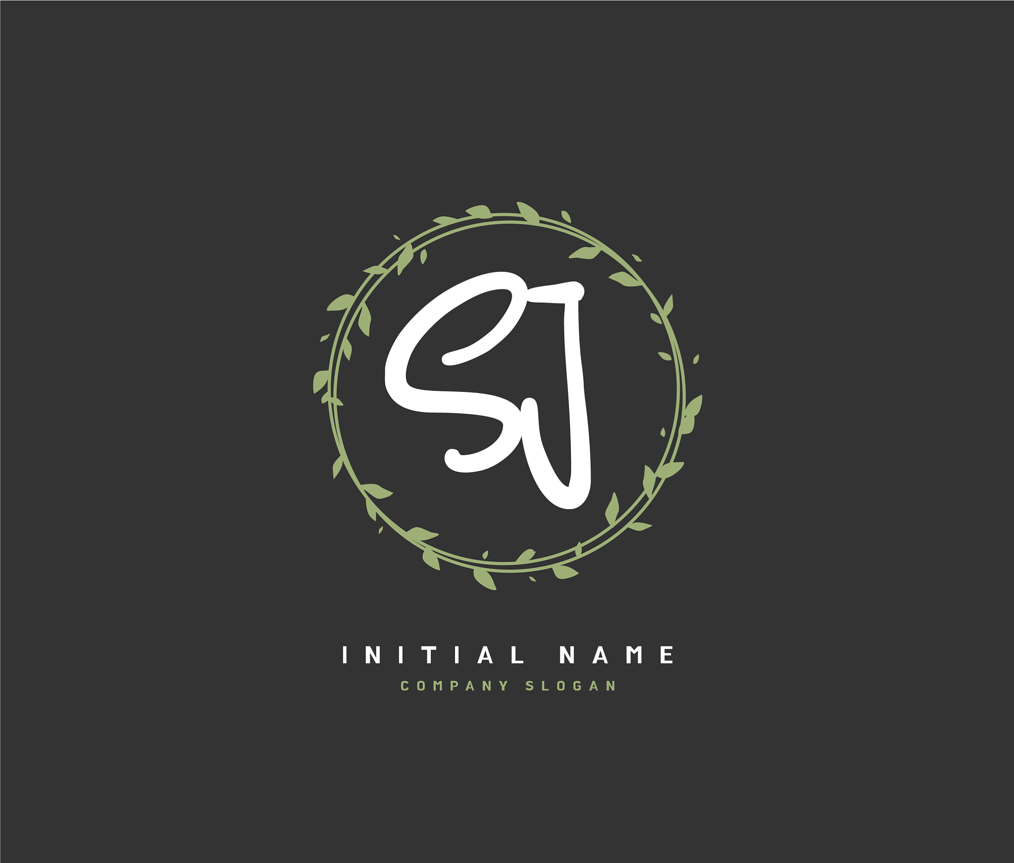 s j sj beauty initial logo handwriting logo of