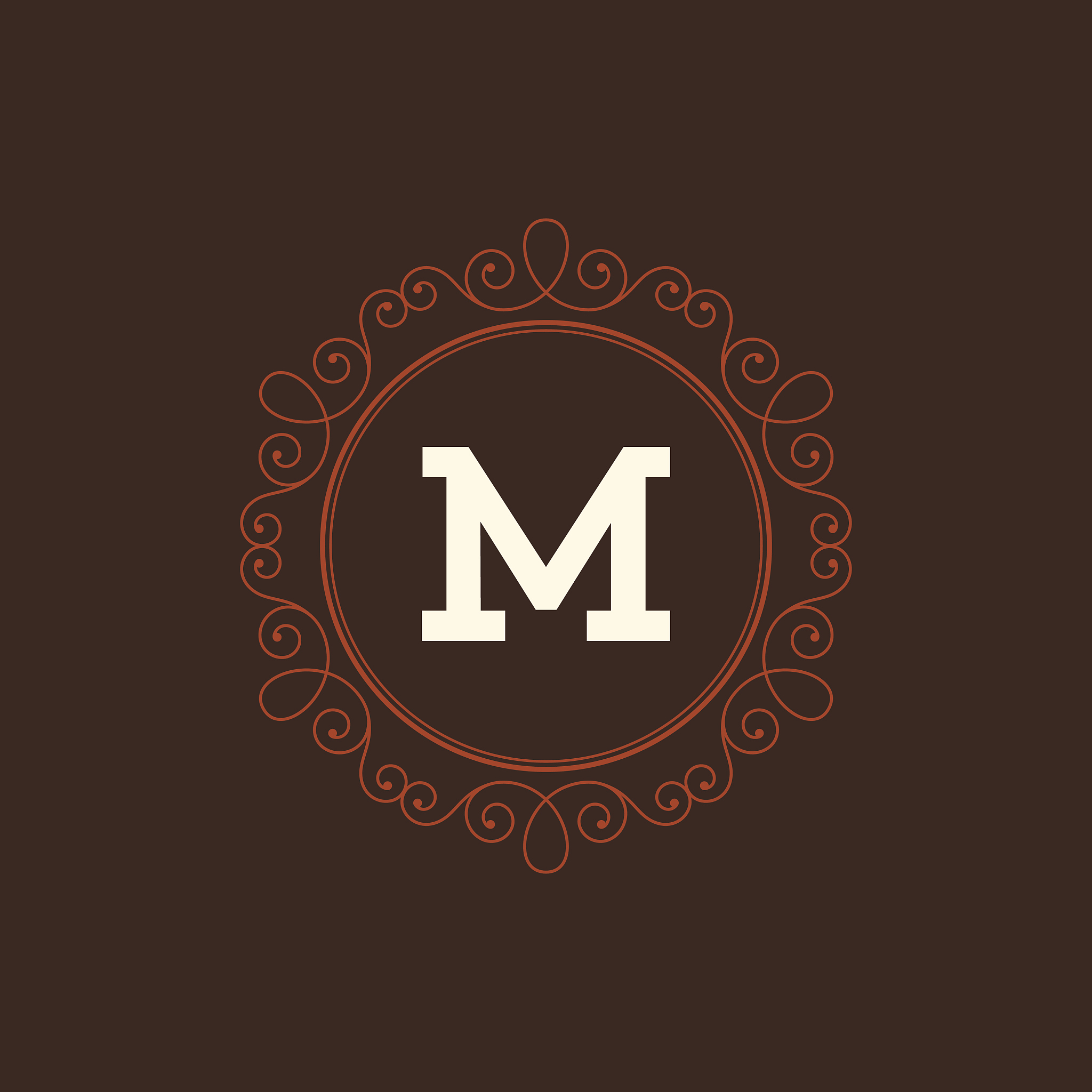 flourishes calligraphic monogram emblem template