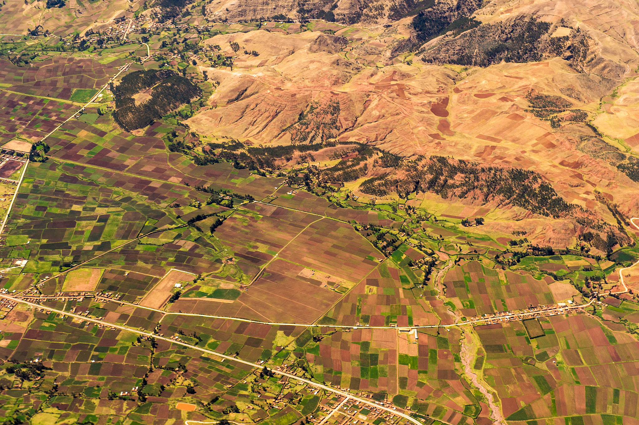 beautiful landscape from the air of the mountains in peru