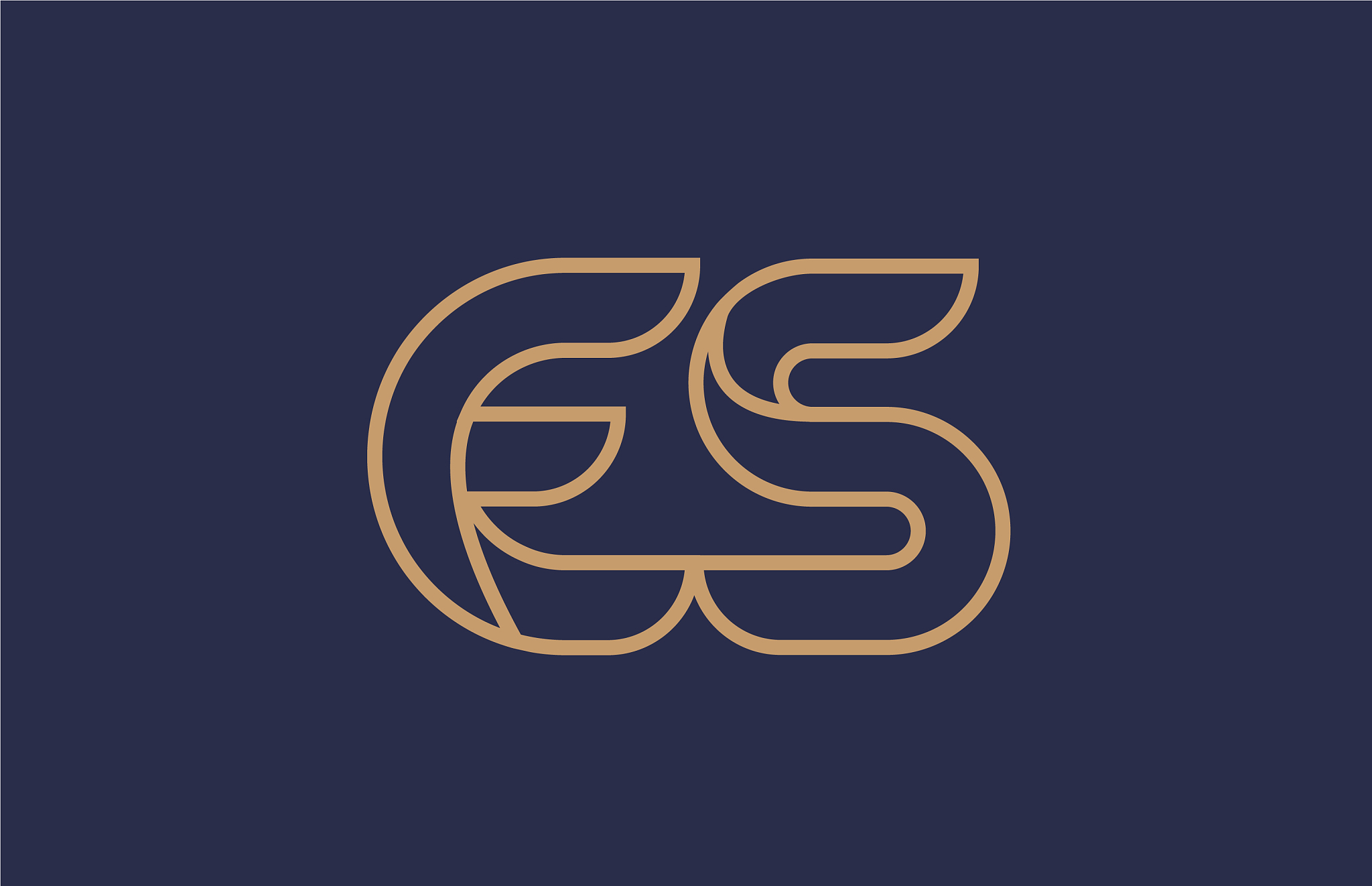 brown blue line alphabet letter es e s logo