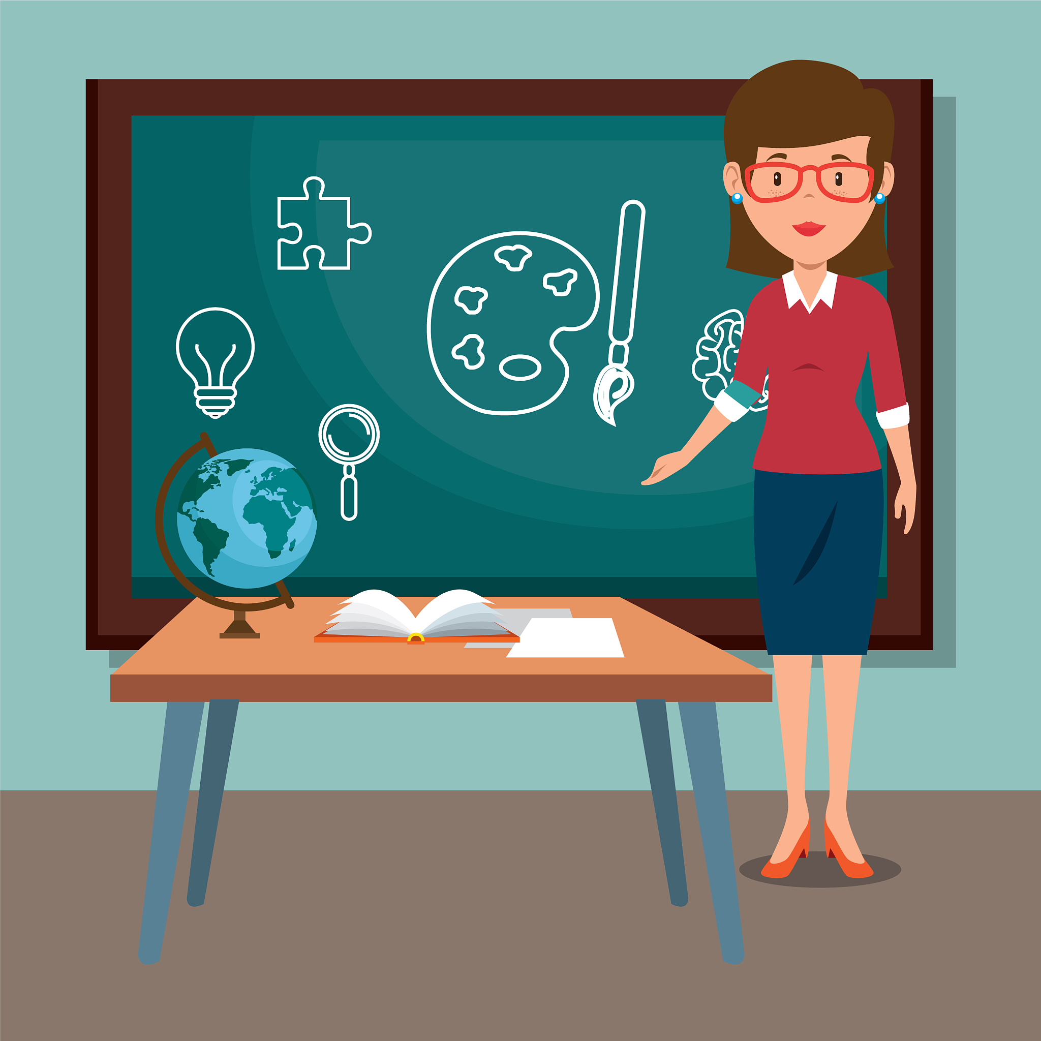 woman teacher in the classroom