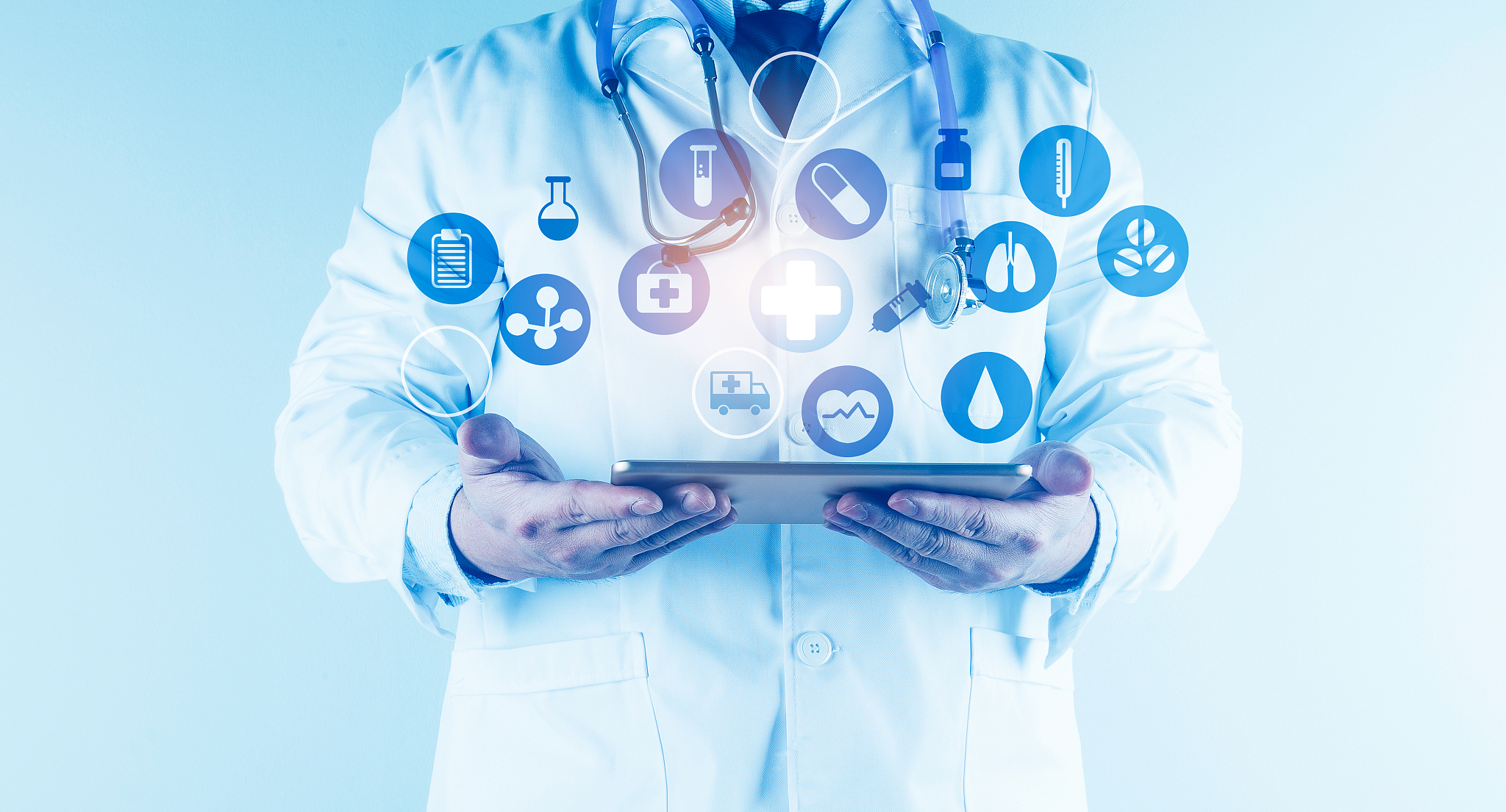 digital healthcare and network connection on hologram modern vir