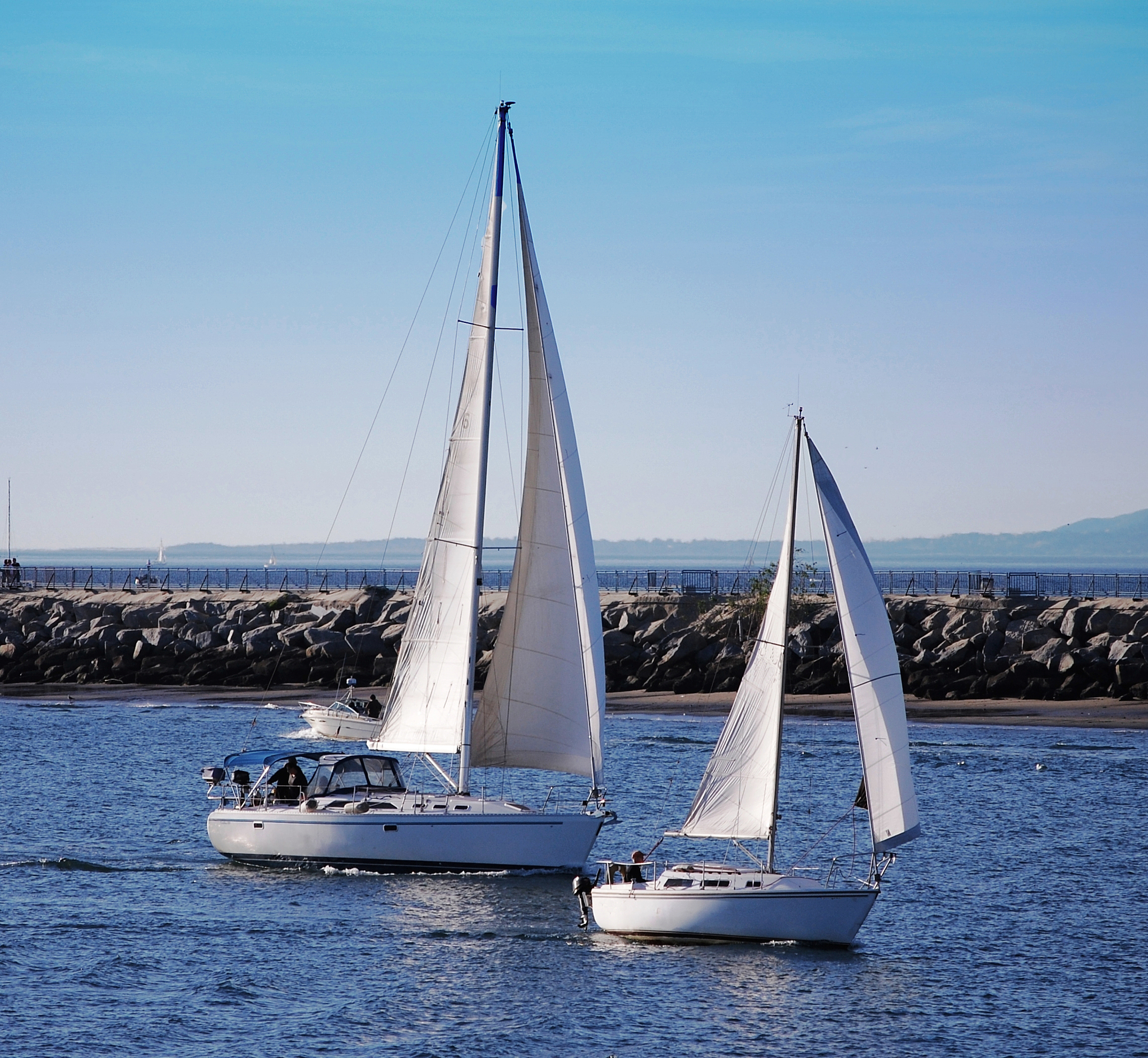 two sailboats in marina del rey