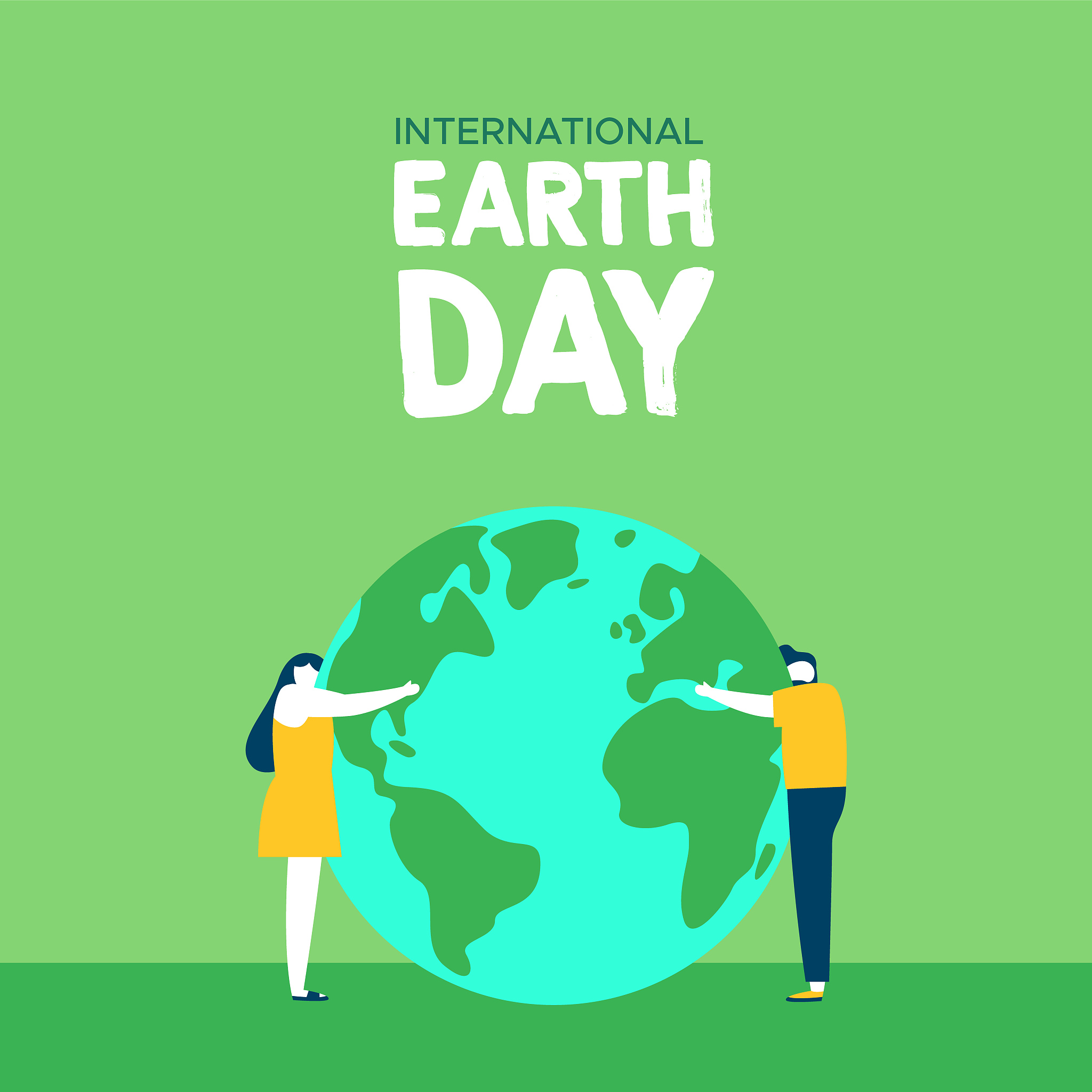 earth day illustration of people planet love