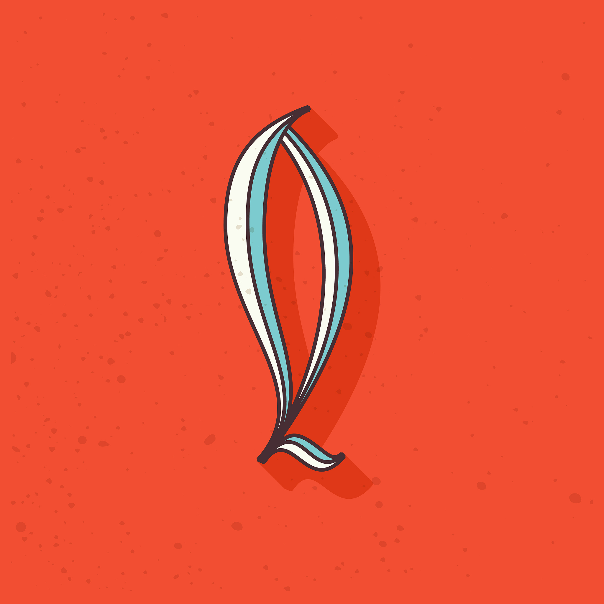 retro compressed q letter logo