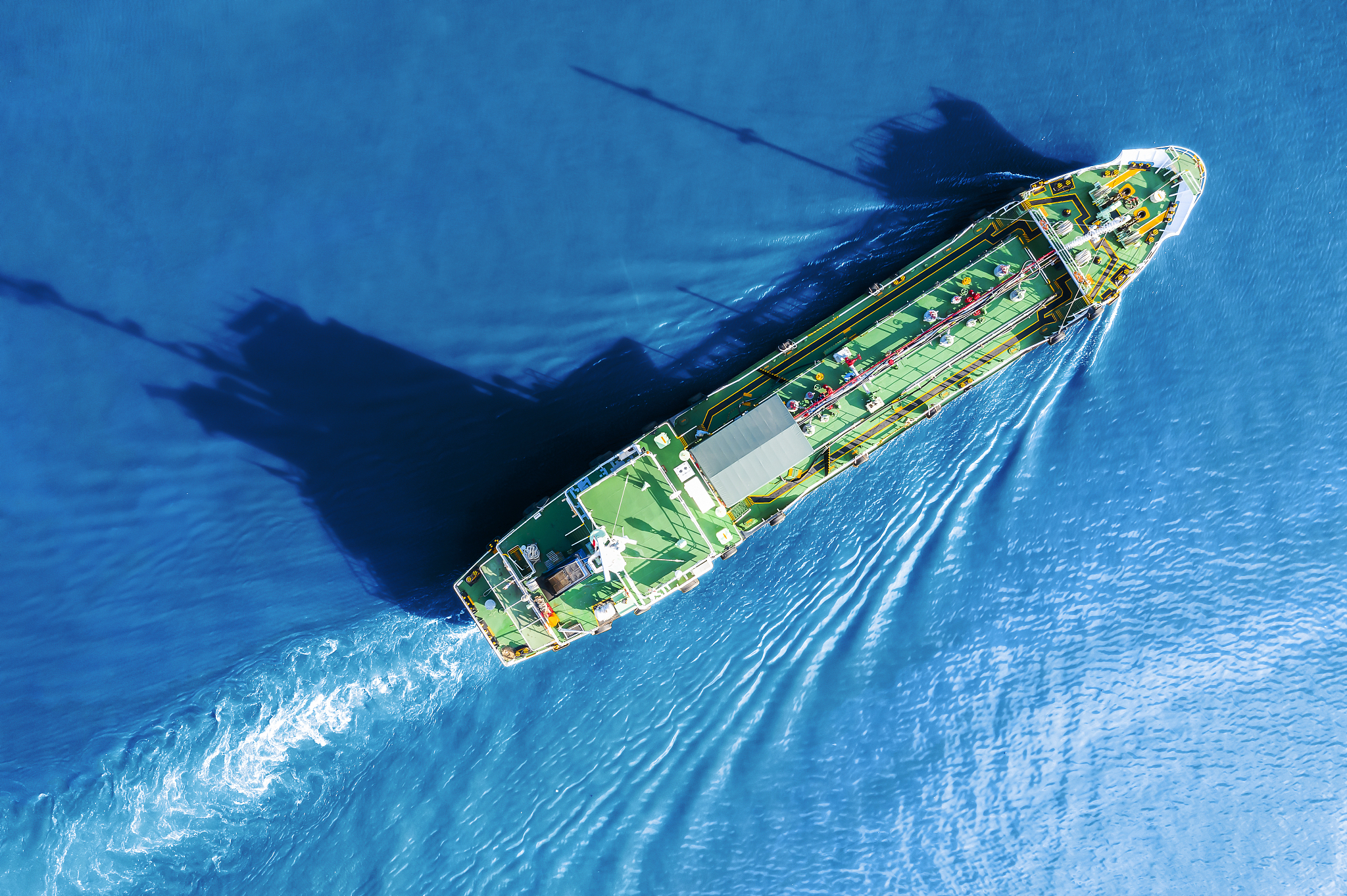 tanker truck moving on the sea.