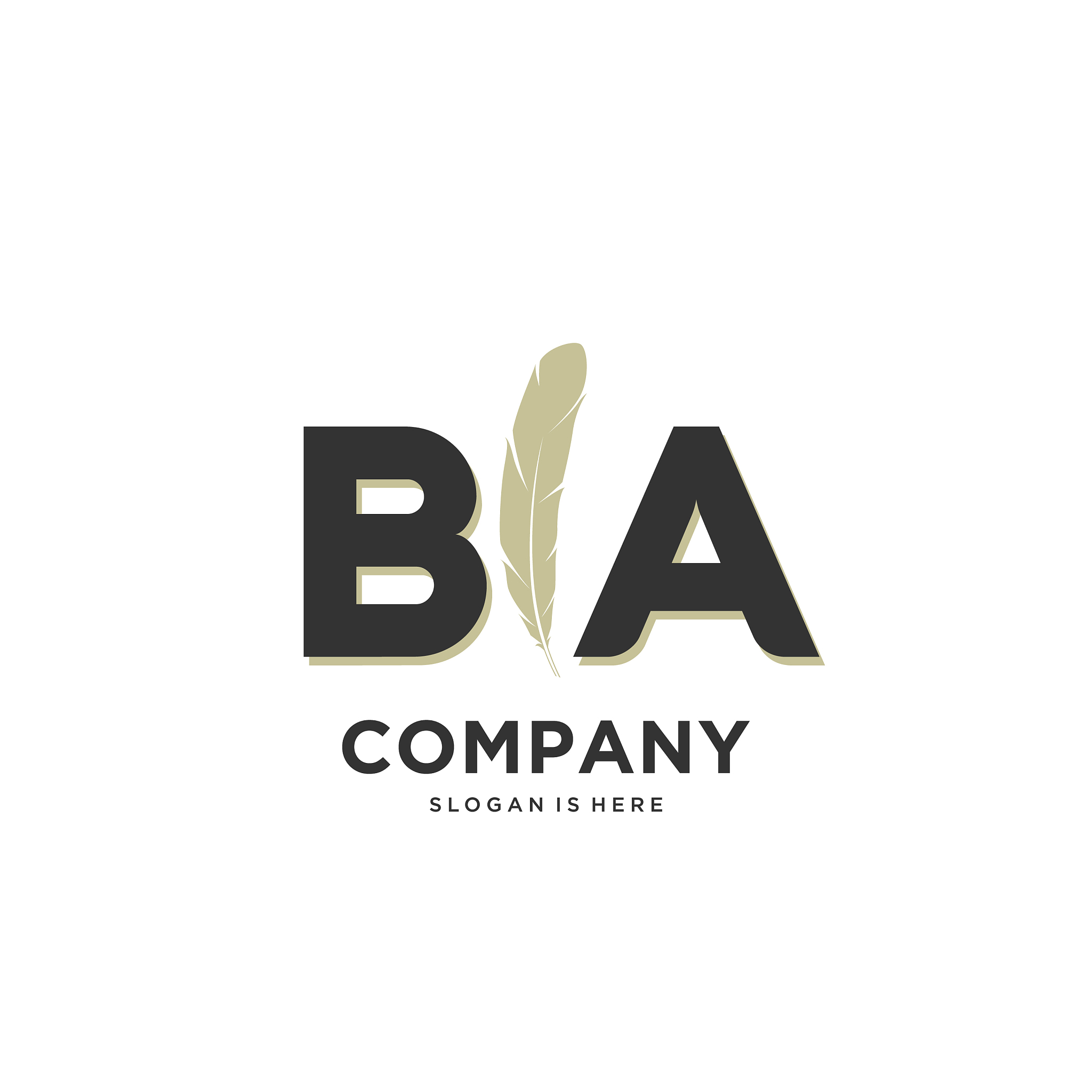 initial ba letter unique attractive creative