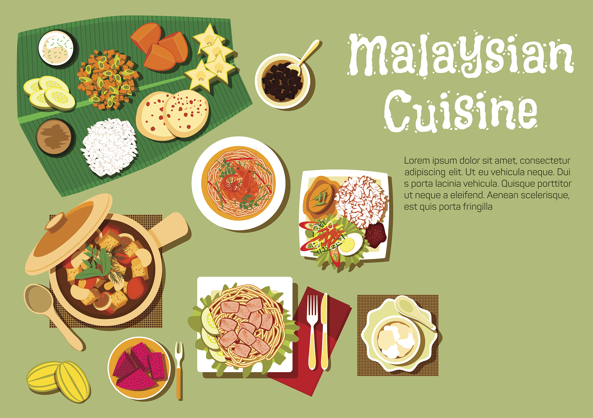malaysian cuisine dishes and tasty desserts
