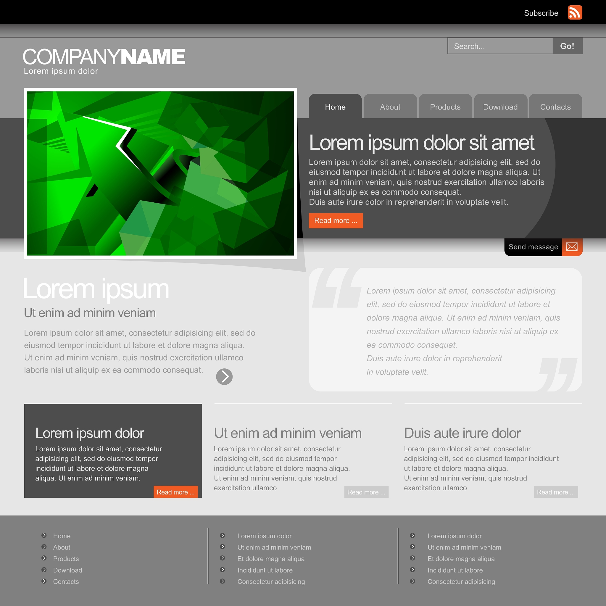 gray website template