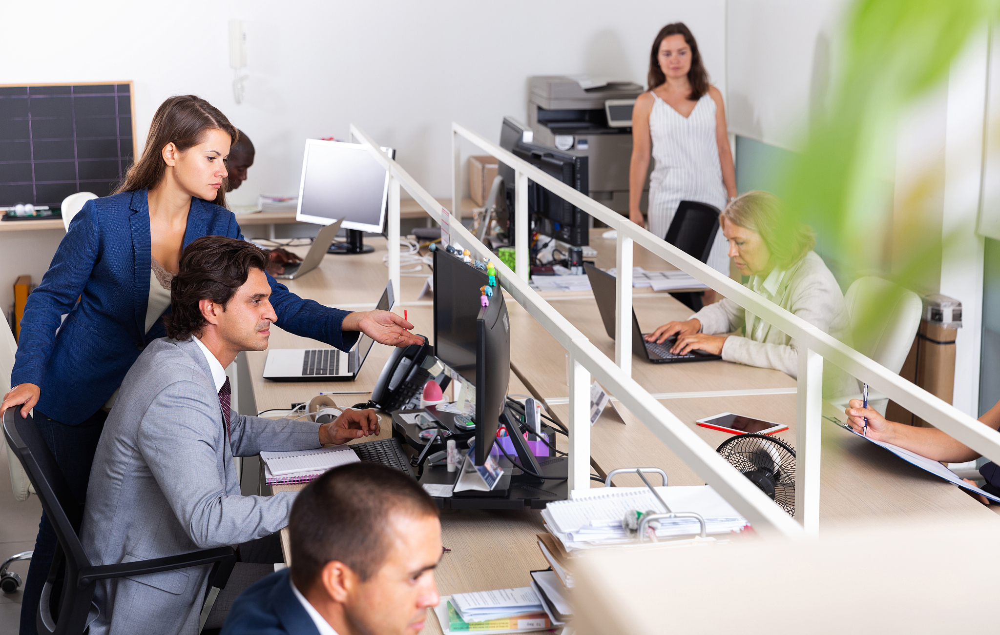 international business team working and communicating together