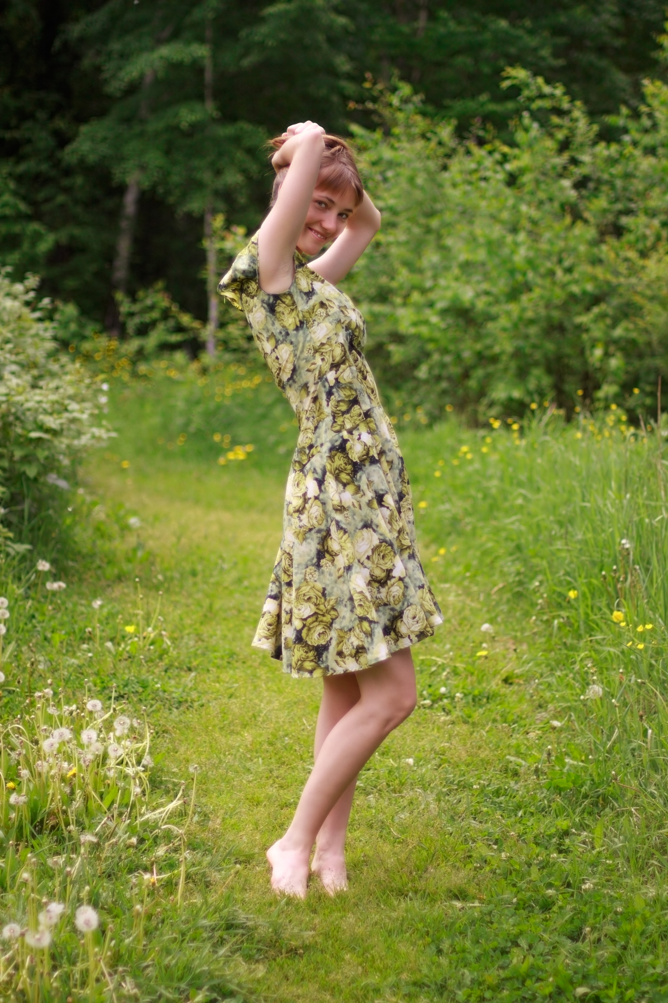 young woman in dress