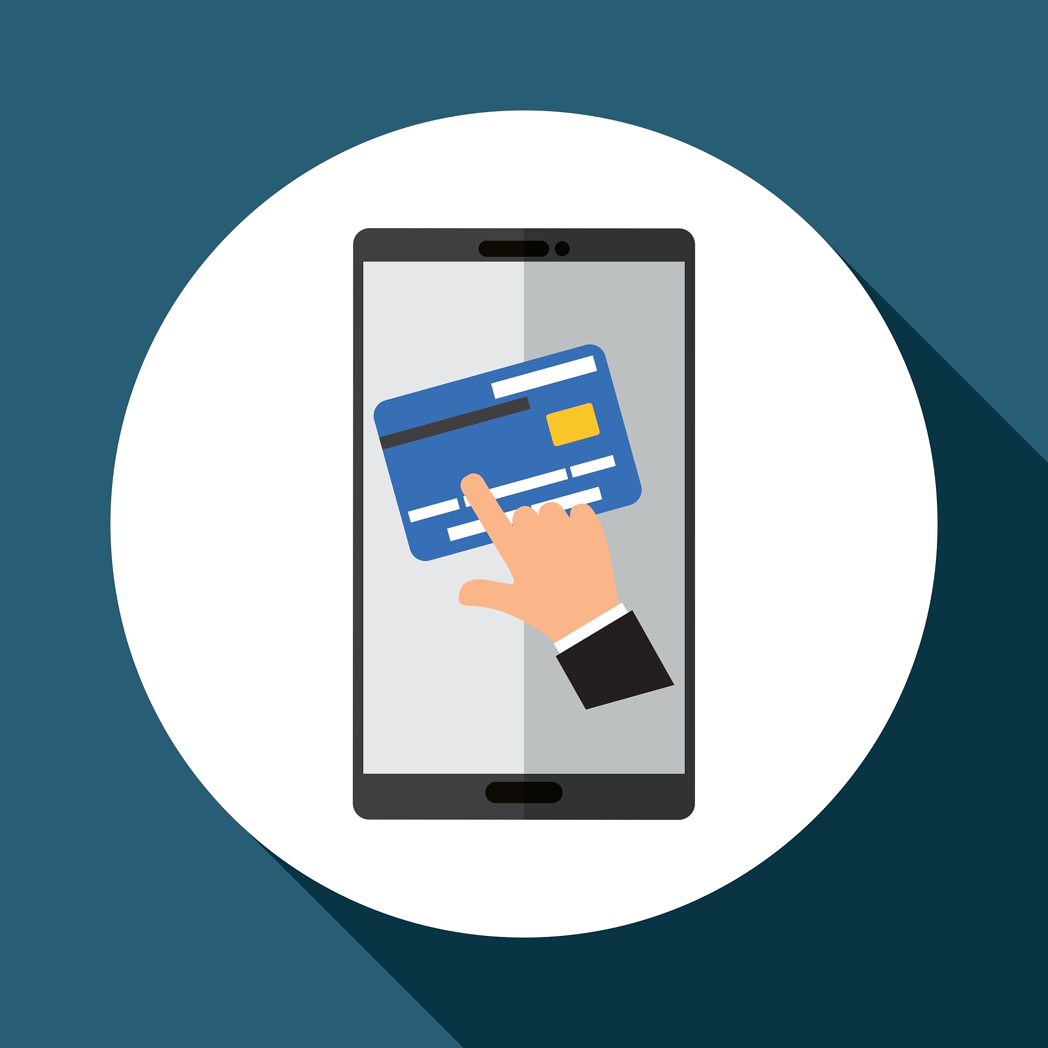 buy online over white background mobile