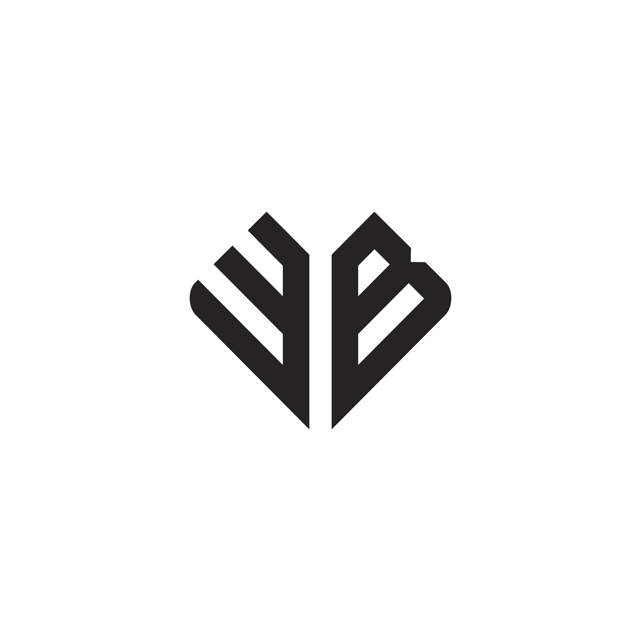 wb letter logo icon design template elements