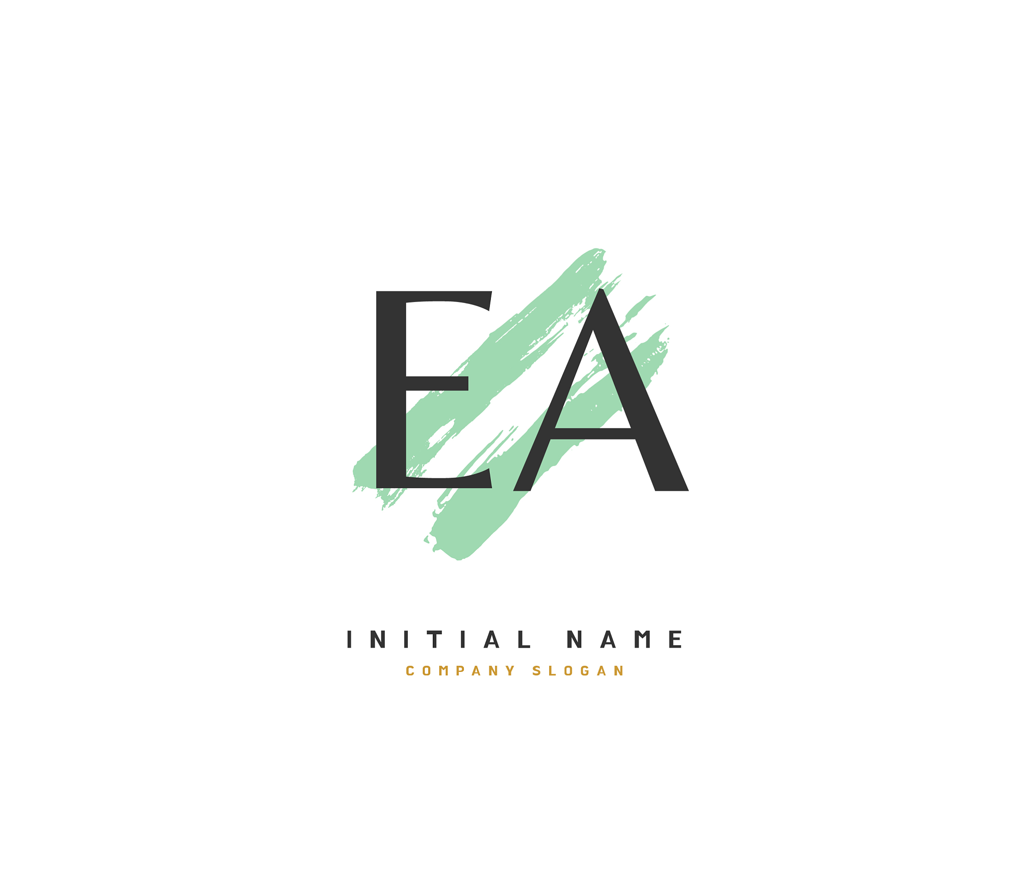 e a ea beauty initial logo handwriting logo of
