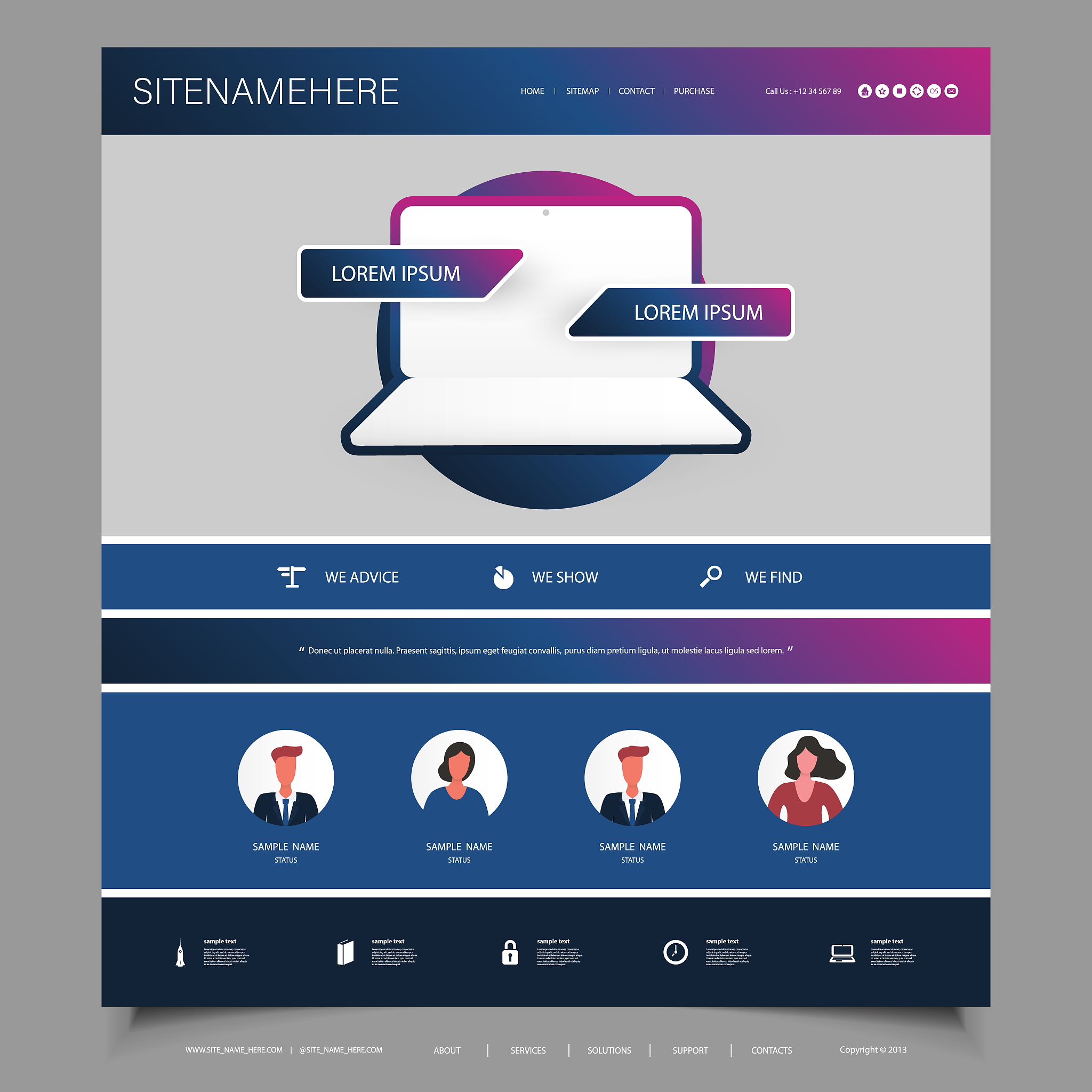 one page website template