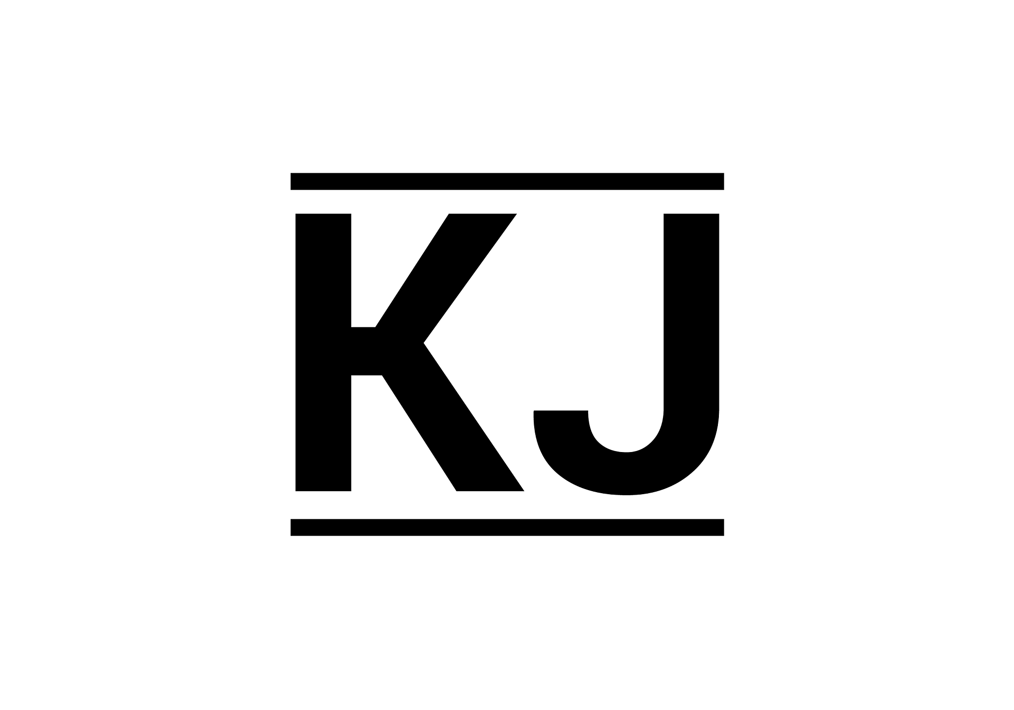 initial monogram letter k j logo design template