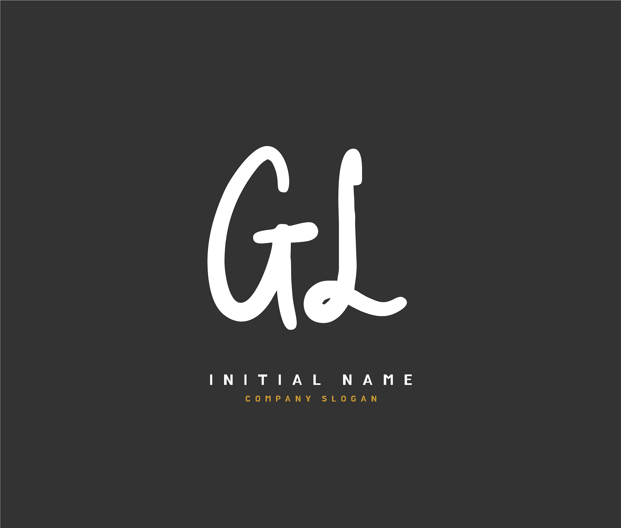 g l gl beauty initial logo handwriting logo of