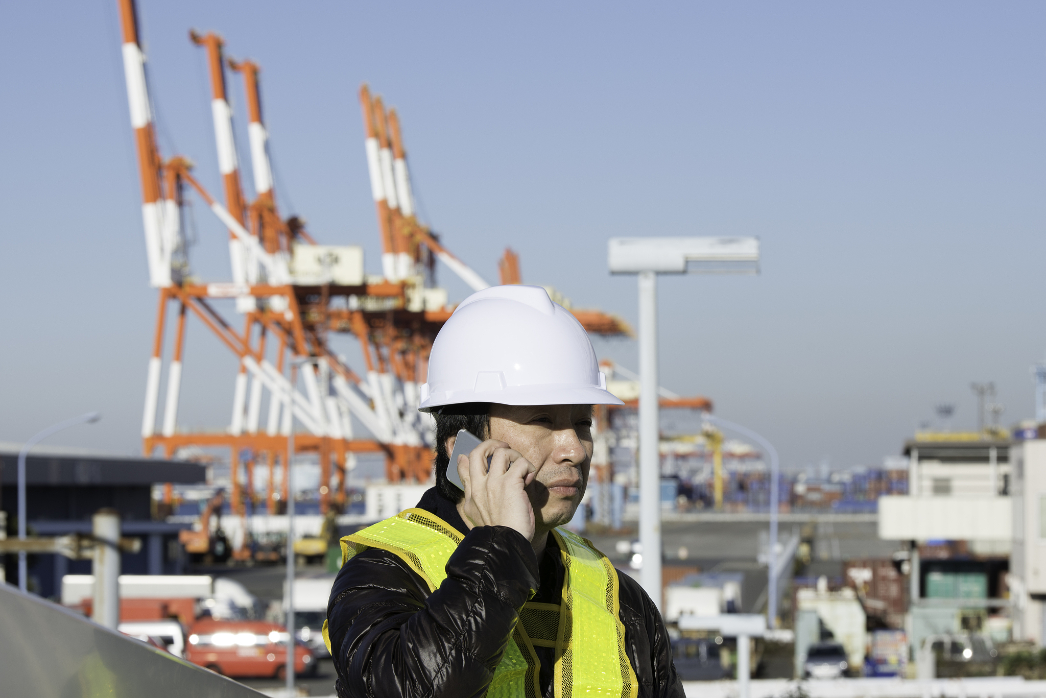 japanese worker at commercial dock