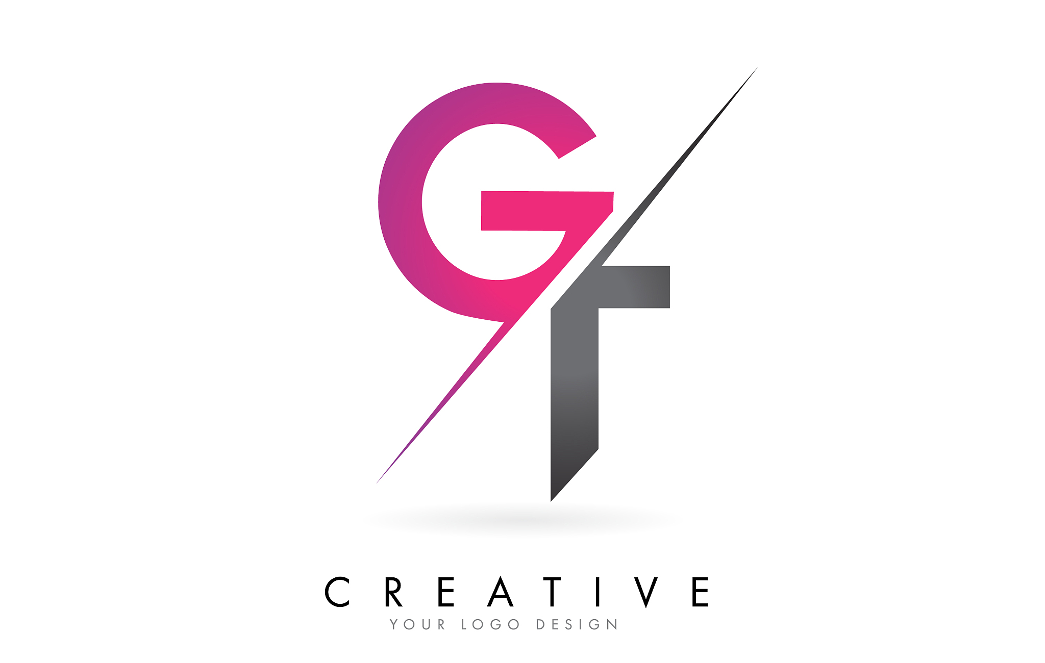 gt g t letter logo with color block design and