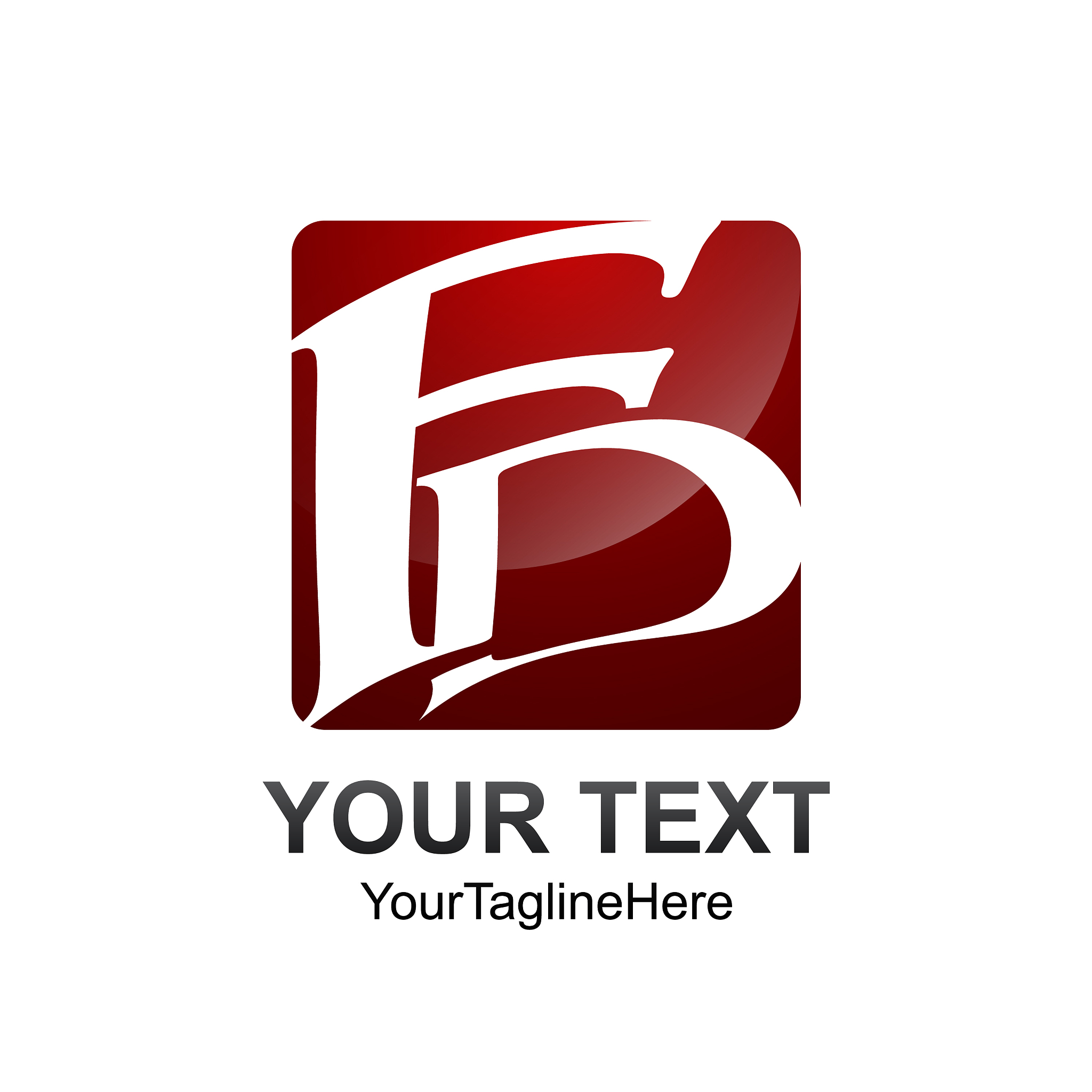 square letter fd initial alphabet logo design