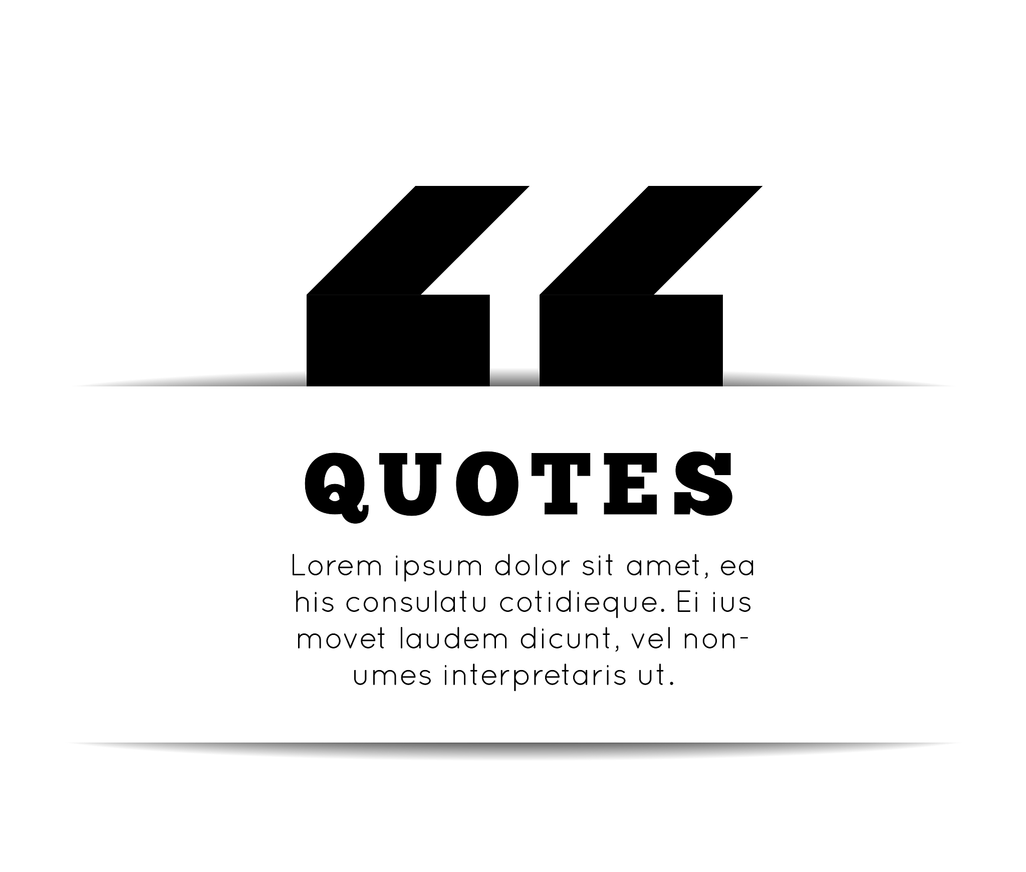 quote blank template on white background.