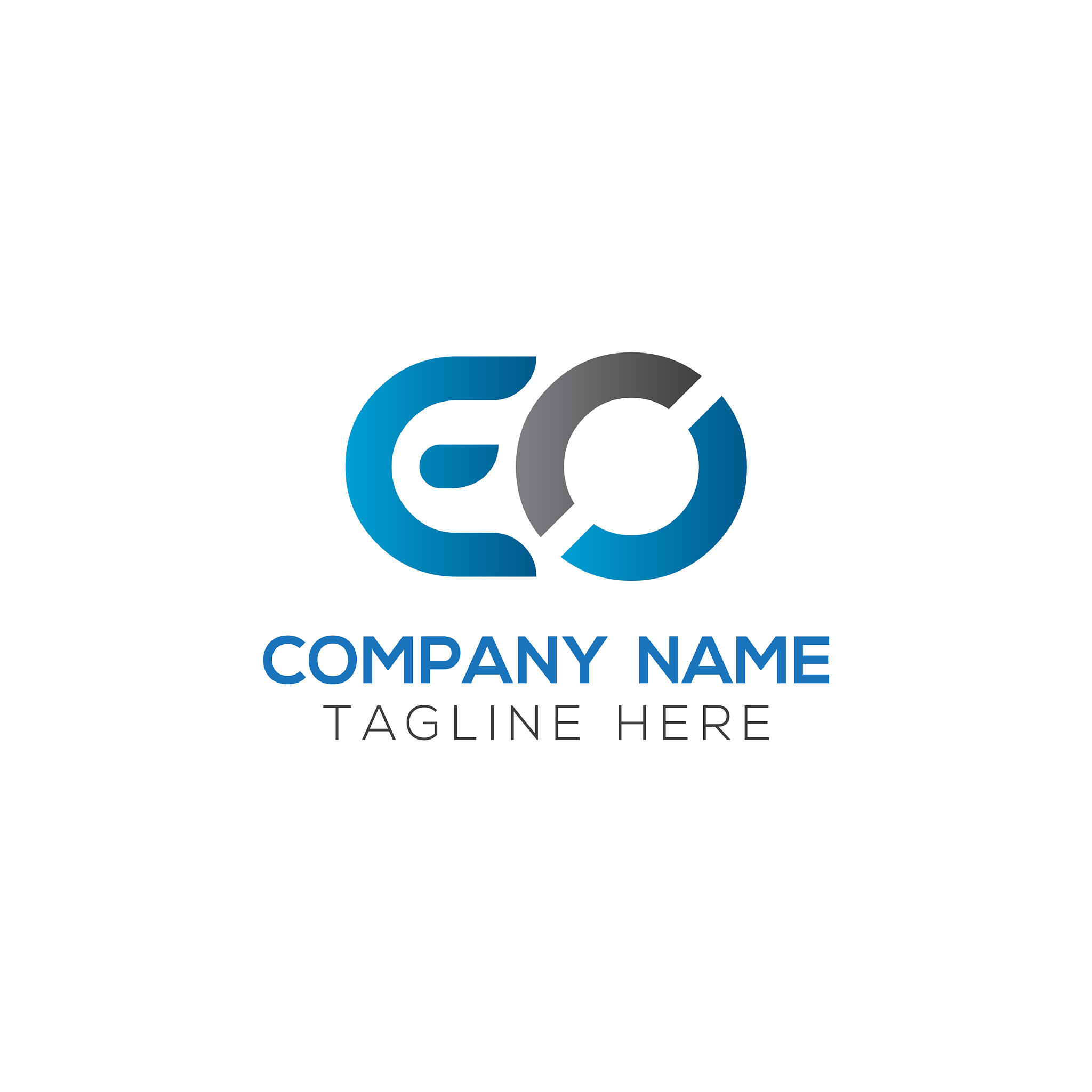 initial eo letter logo with creative modern