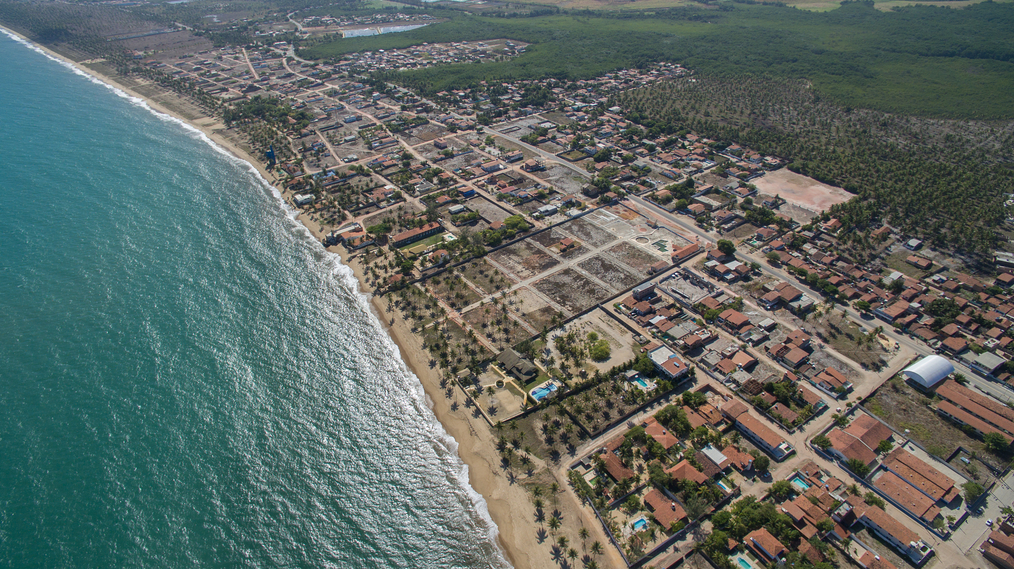 aerial view of the barra de sirinhaém beach