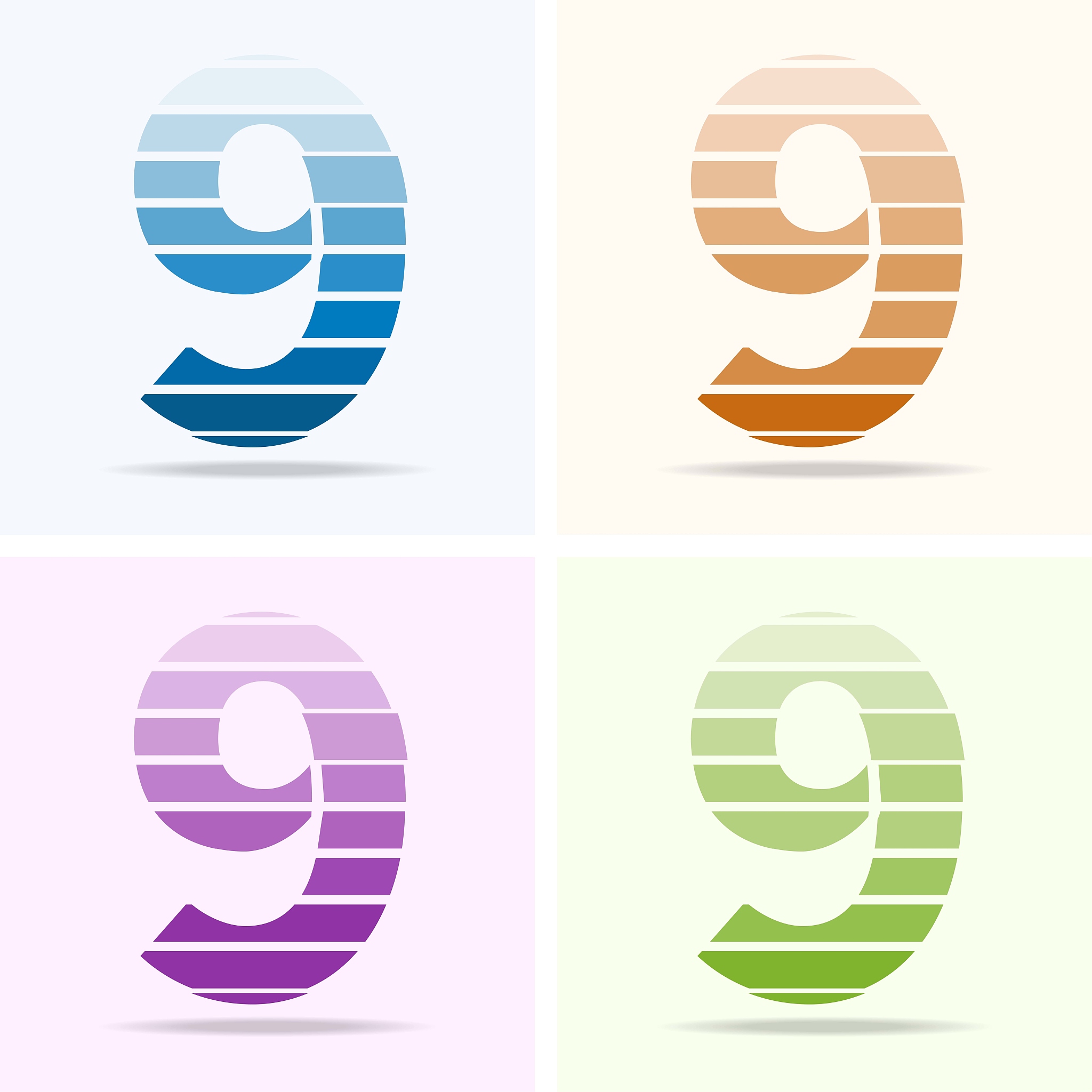 number 9 logo design set