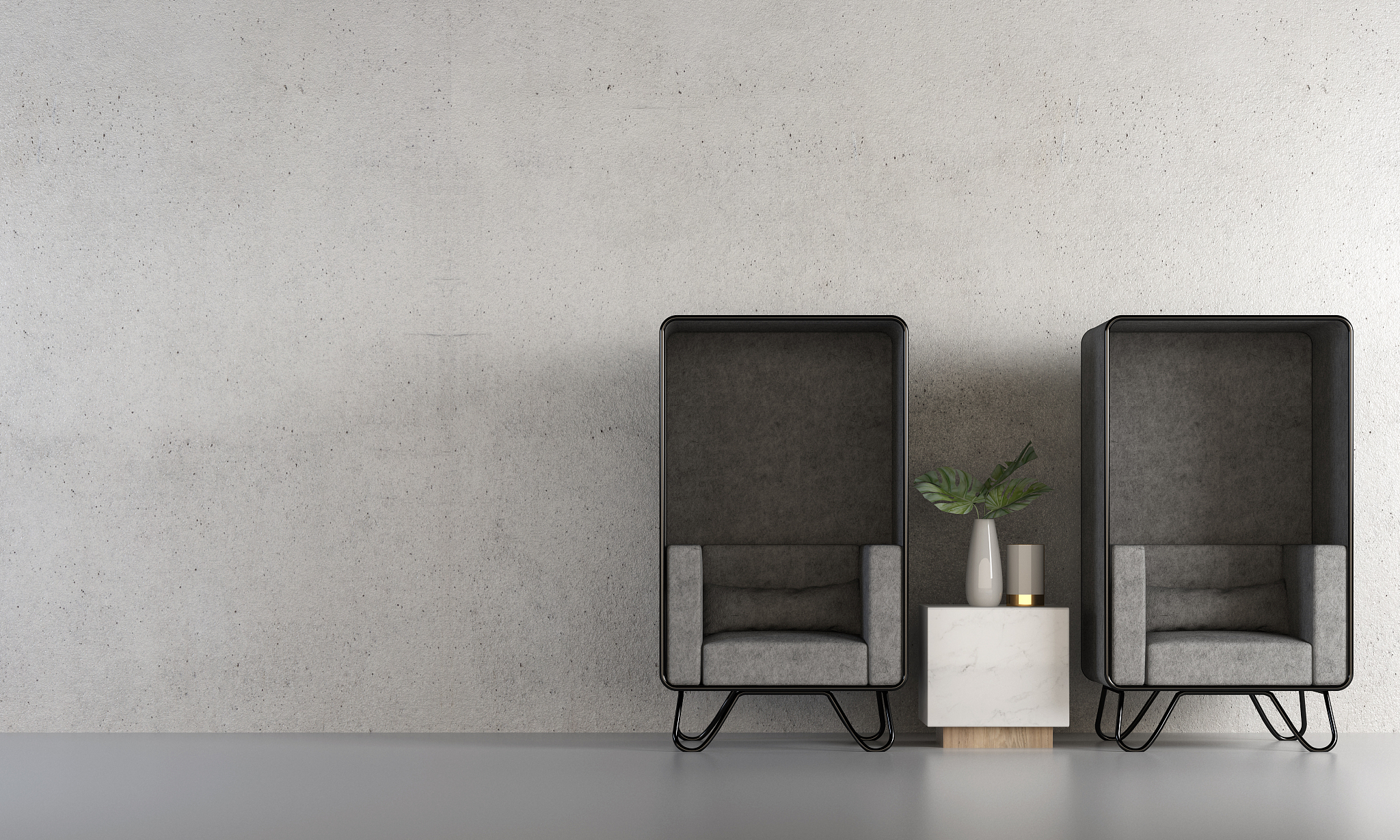 new normal living room and concrete texture wall background