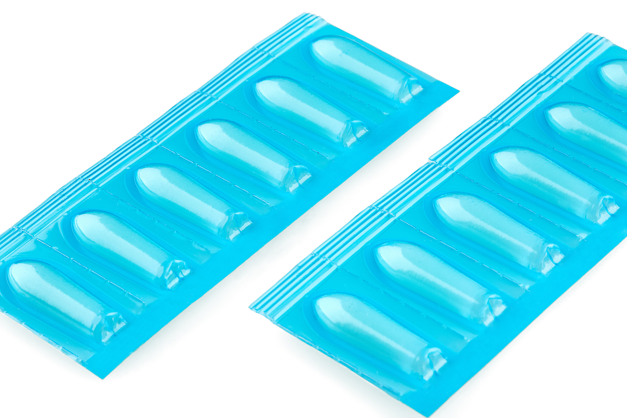 two packages with suppository. isolated on white background