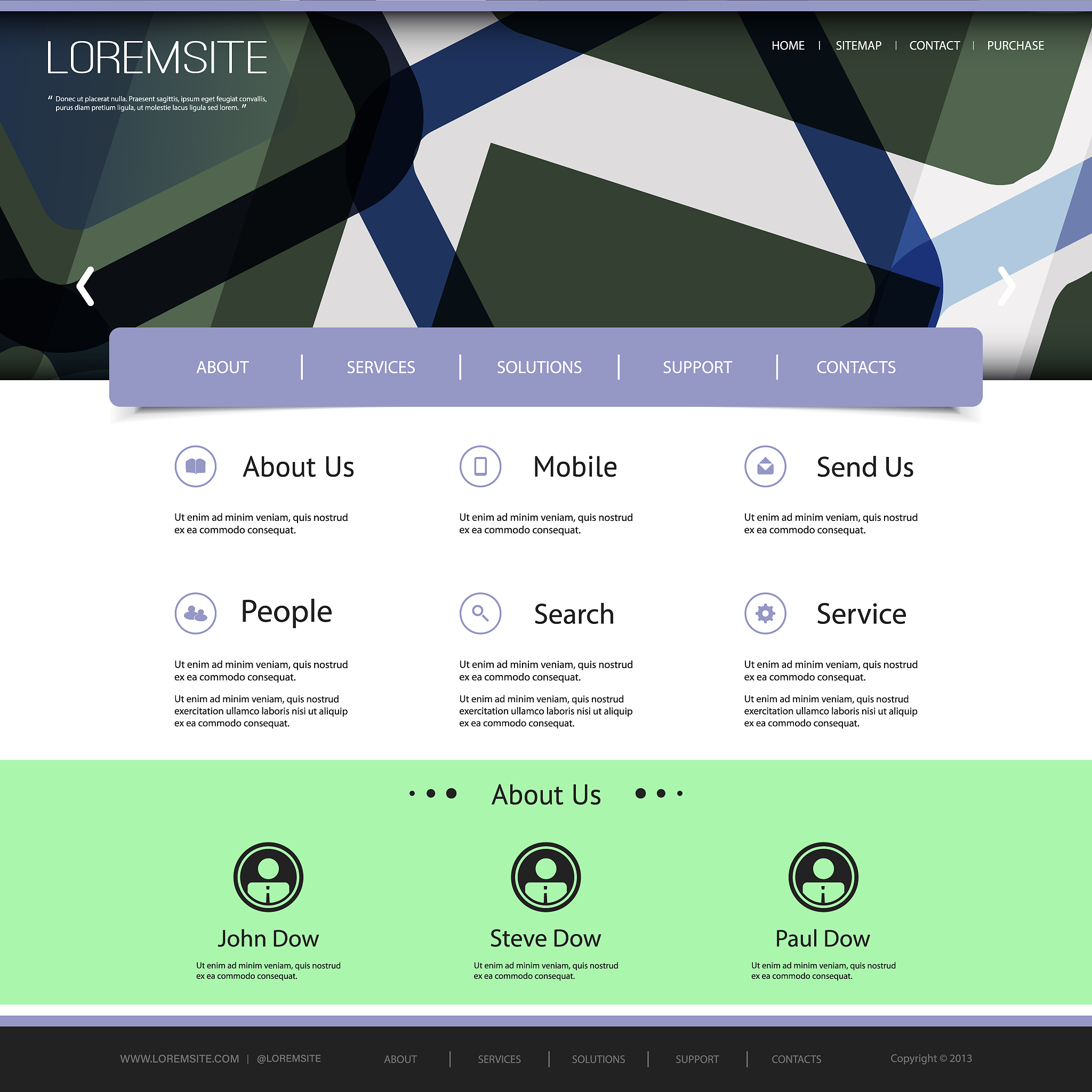 one page website template