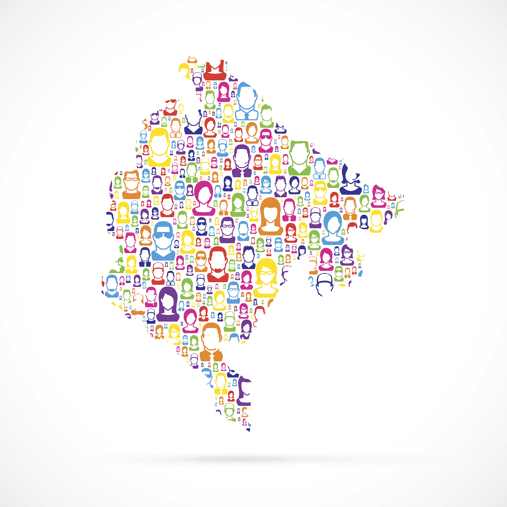 montenegro map with people