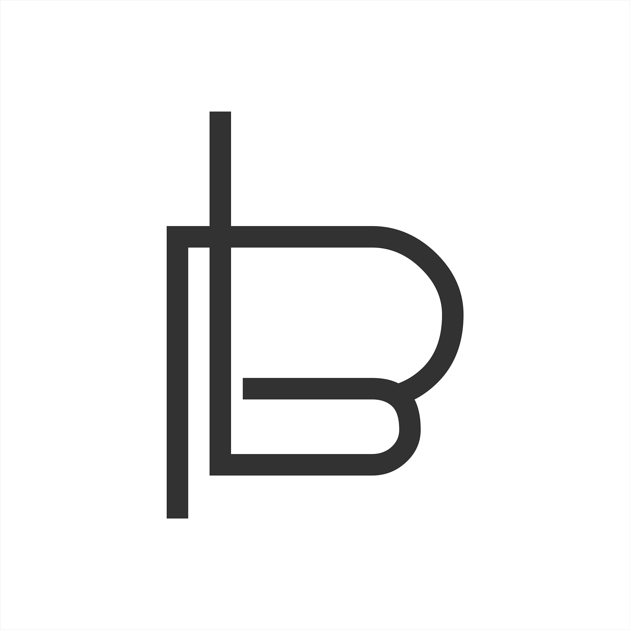 b bp pb pbl initials line art geometric company
