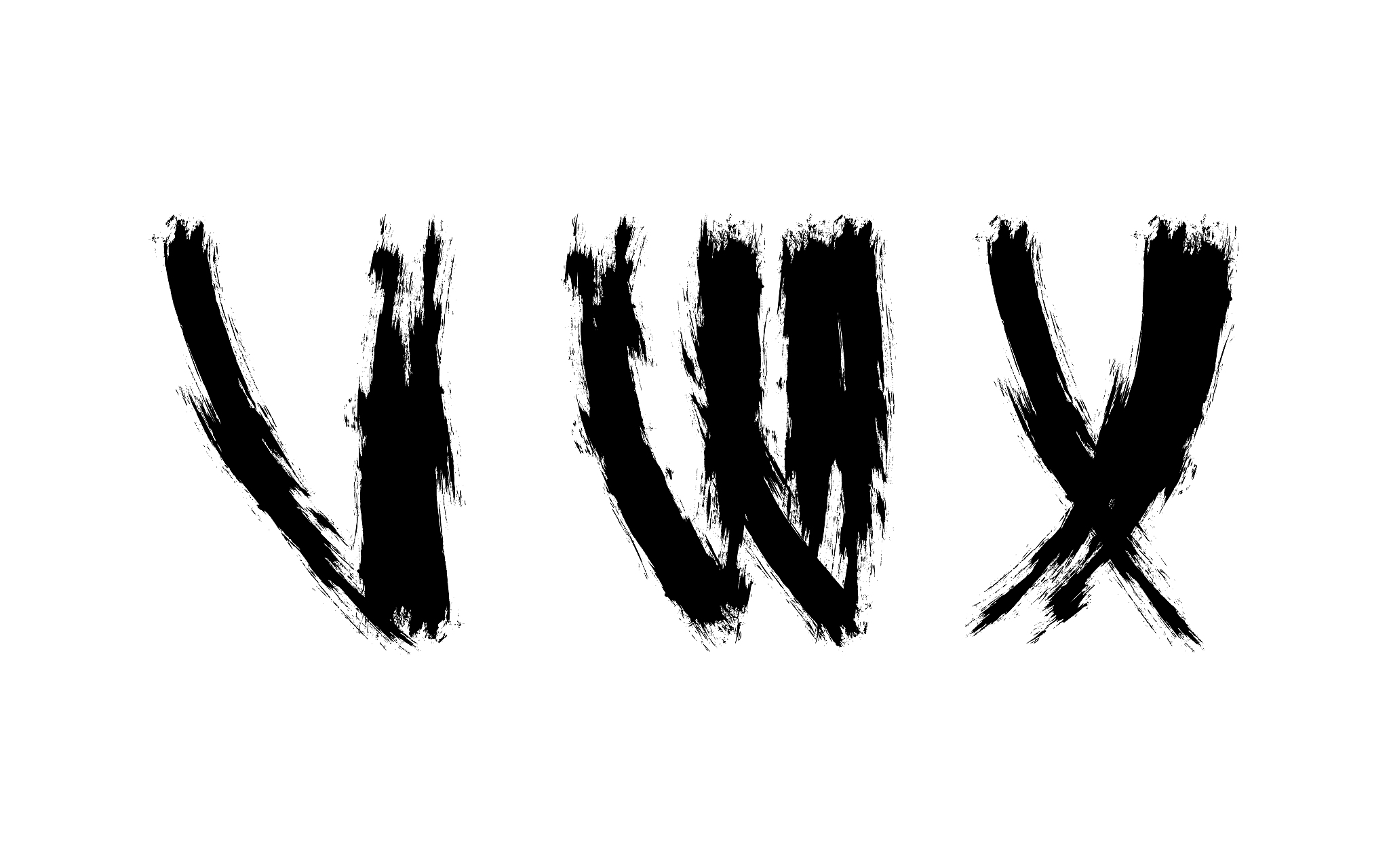 abstract letters set painted with brush. futuristic font for let