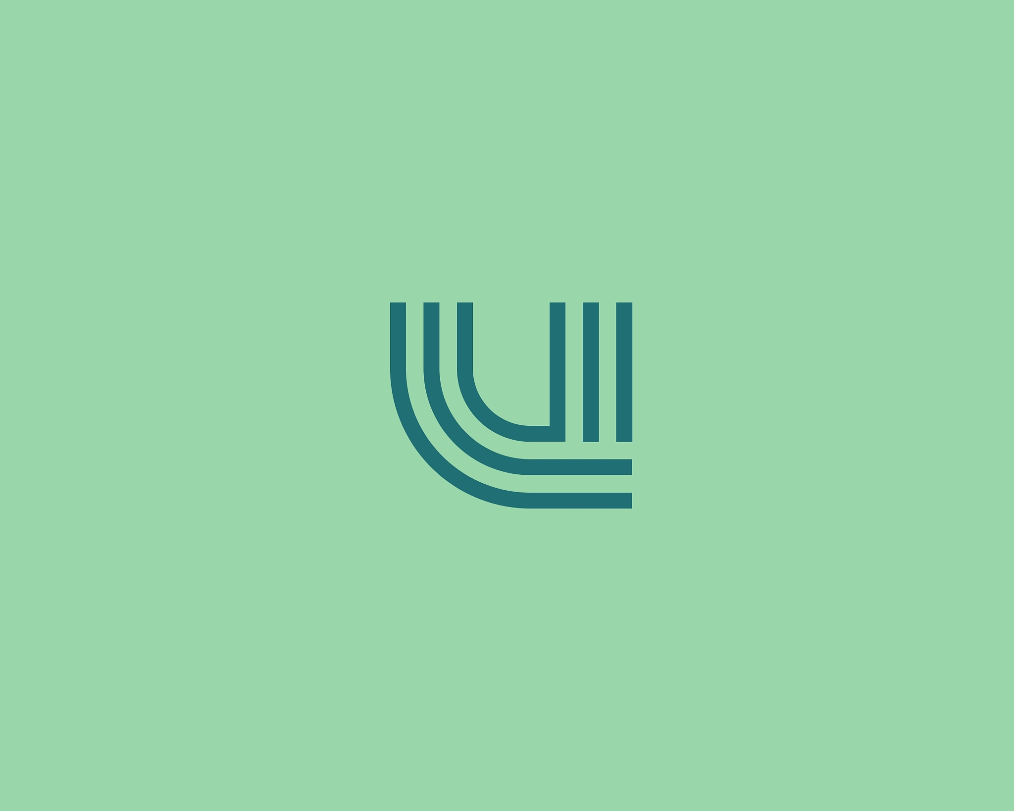 line letter u logotype abstract moving airy logo