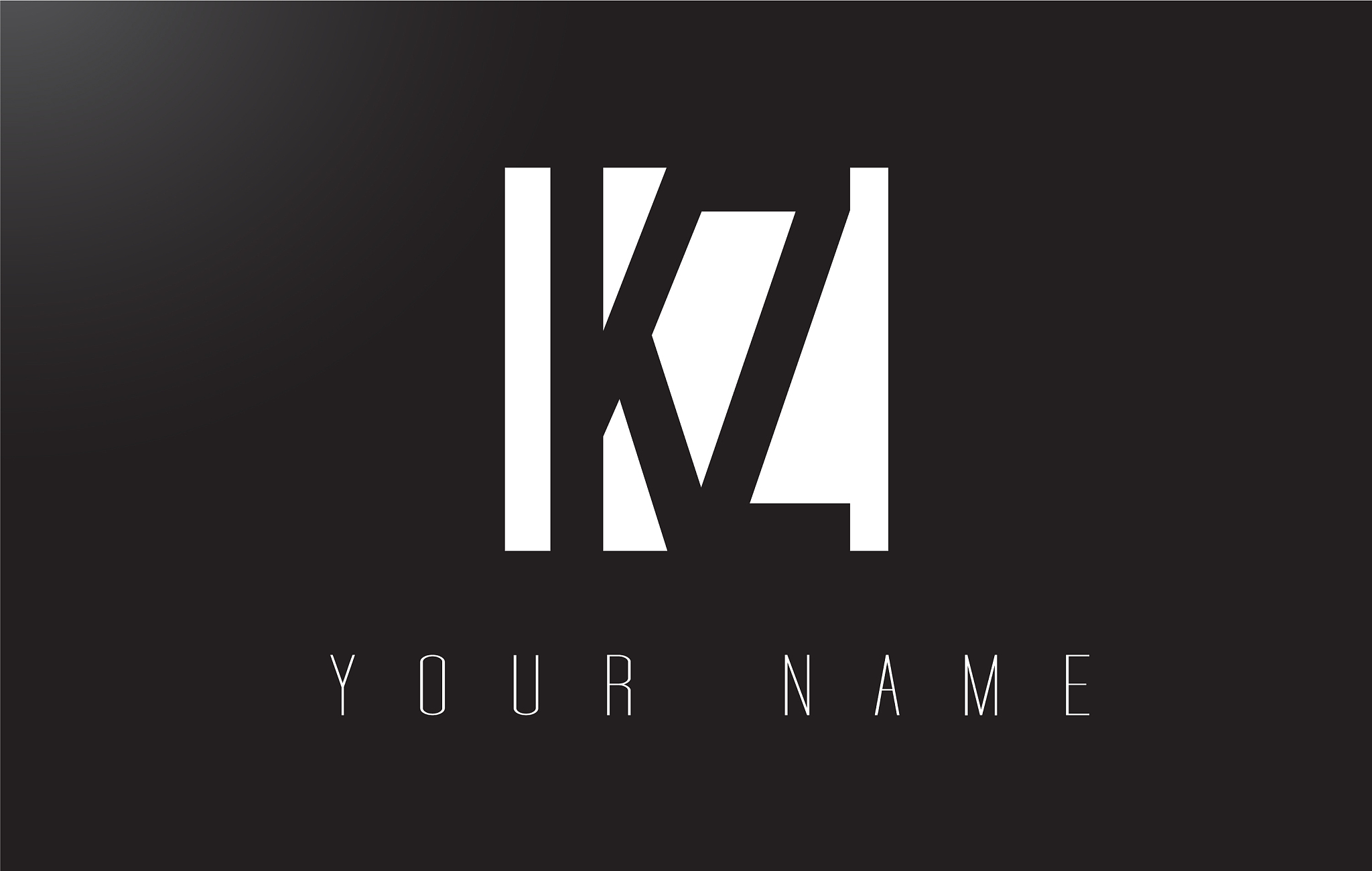 kz letter logo with black and white negative