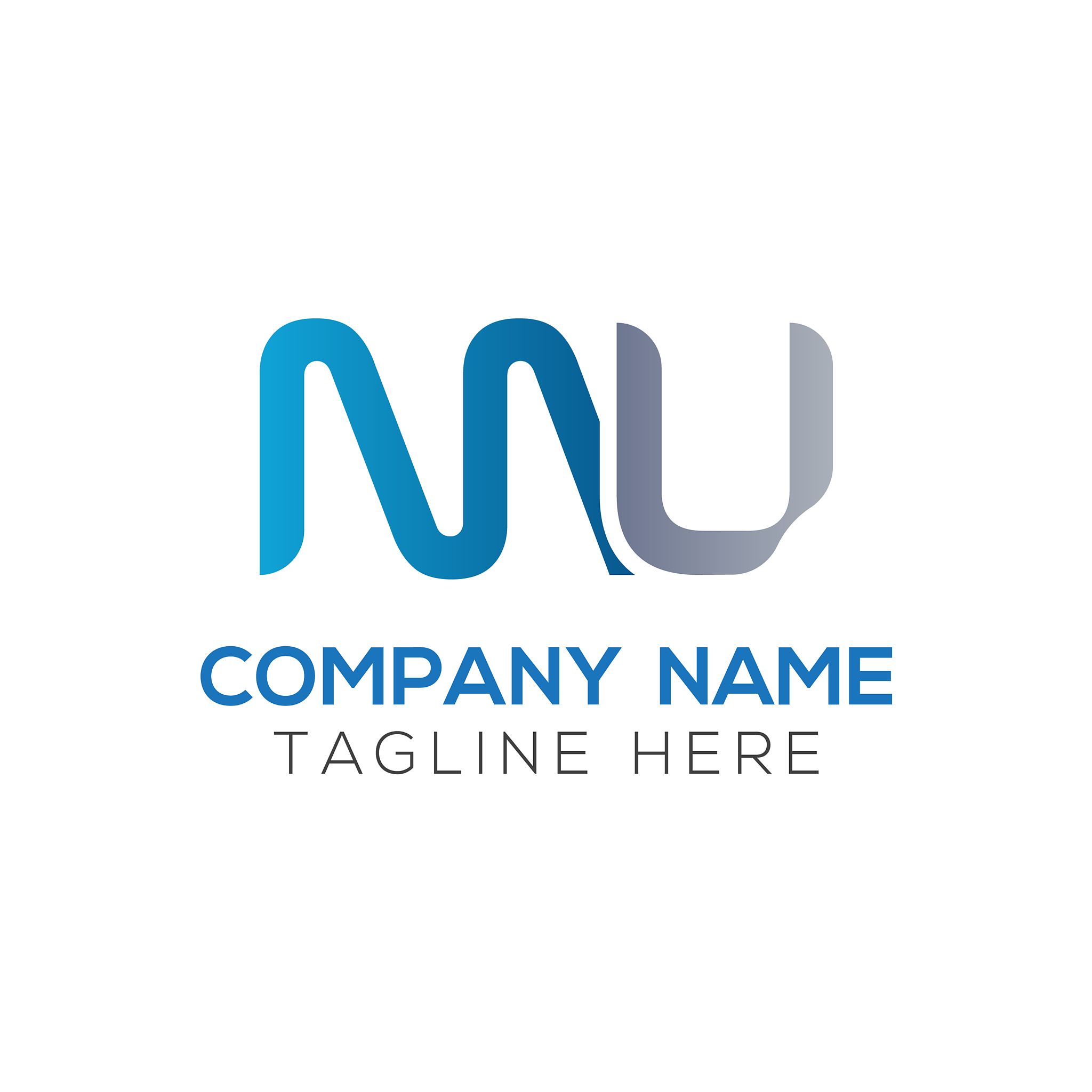 initial mu letter logo design template abstract