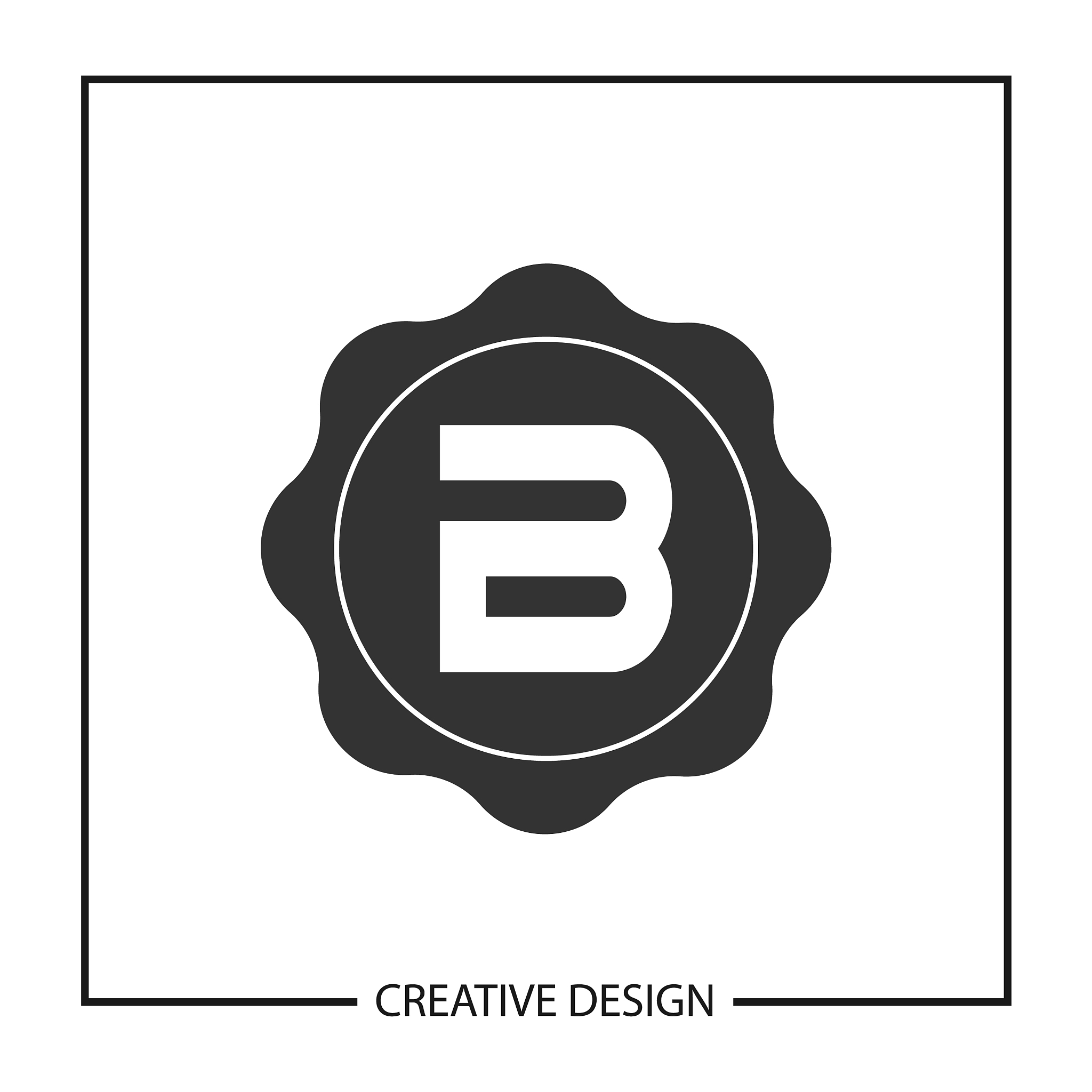 letter b logo template design