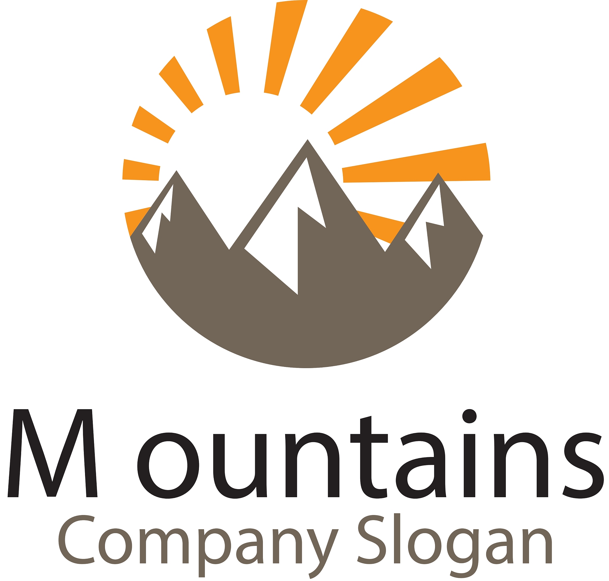 Minimalist Logo Design: Mountain, Hot Springs, and Construction Site