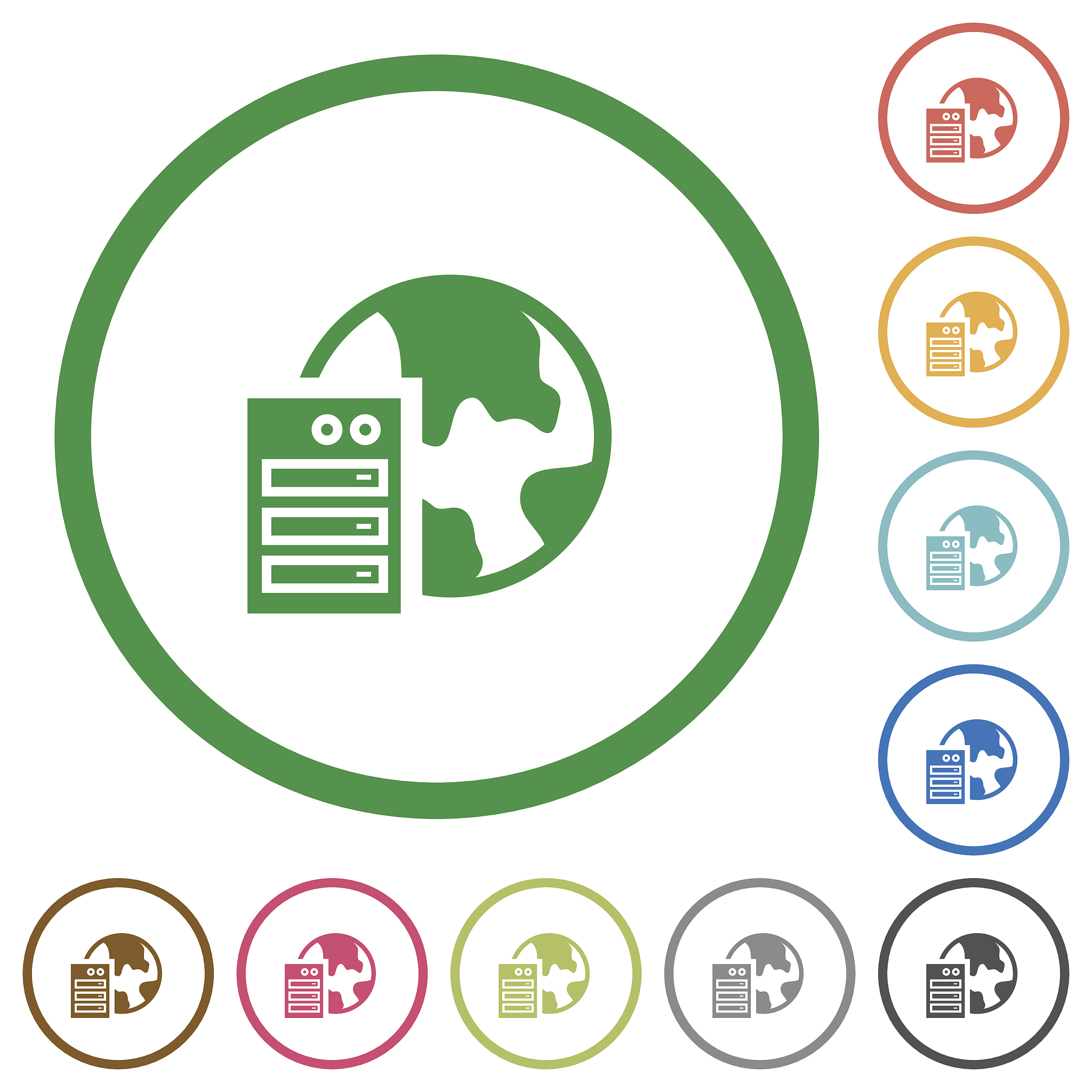 web hosting outlined flat icons