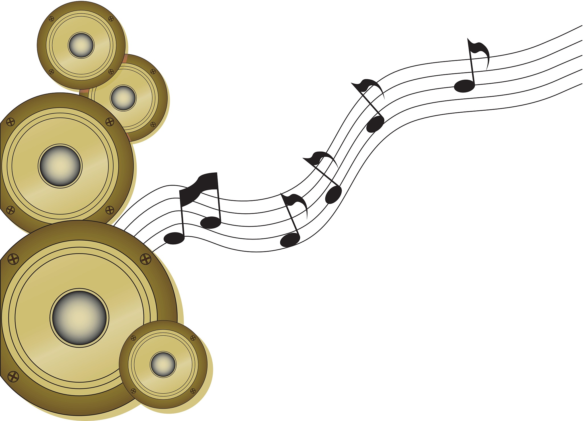 icon loudspeaker  and notes vector.