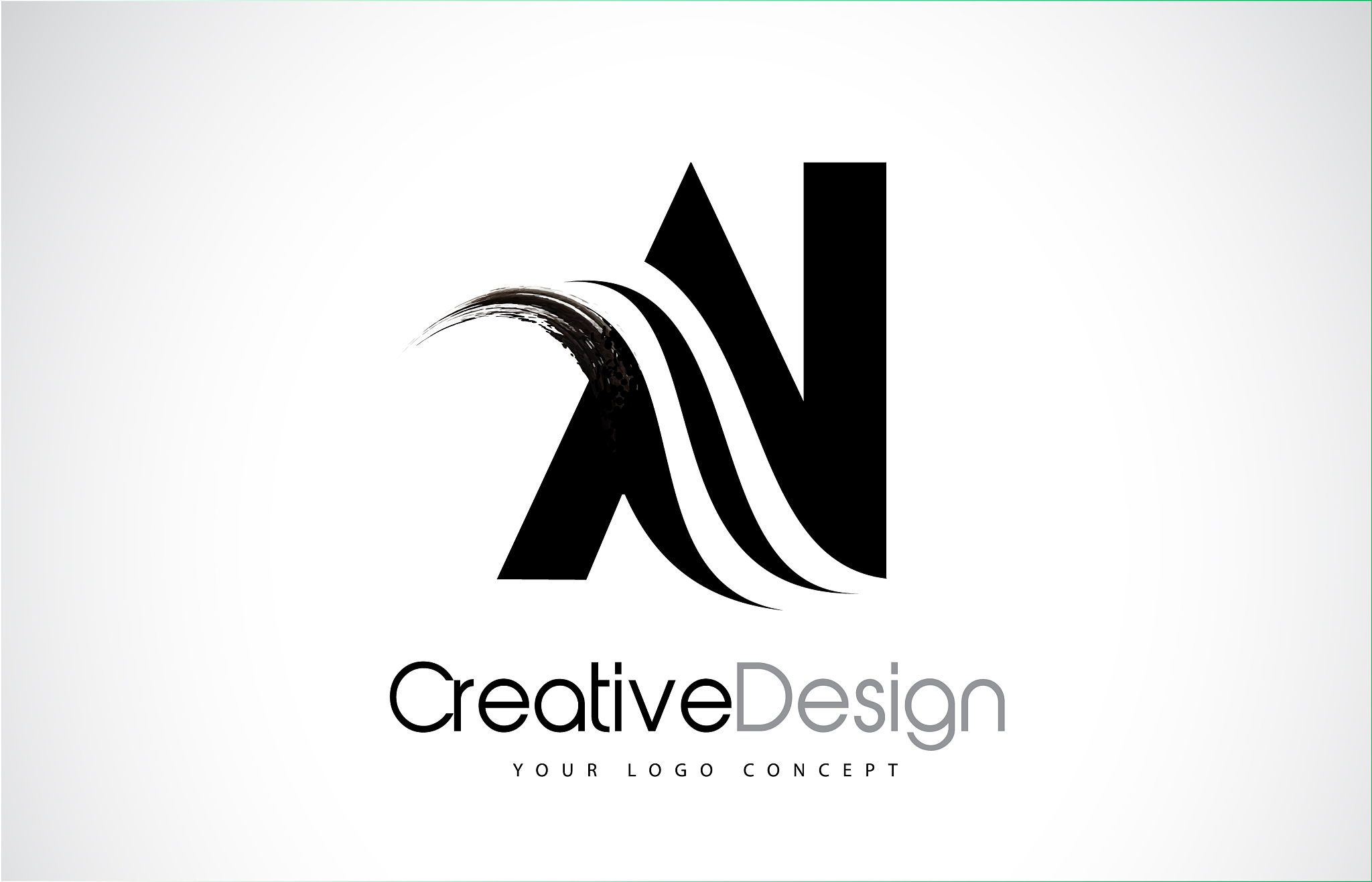 ai a i creative brush black letters design with