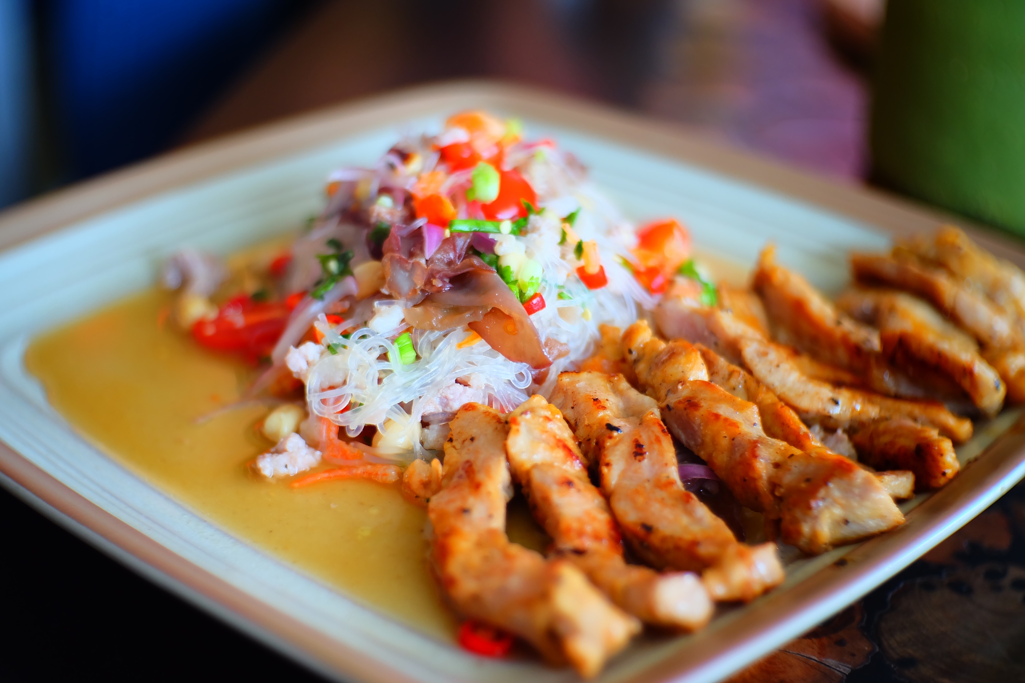close-up of served food in plate