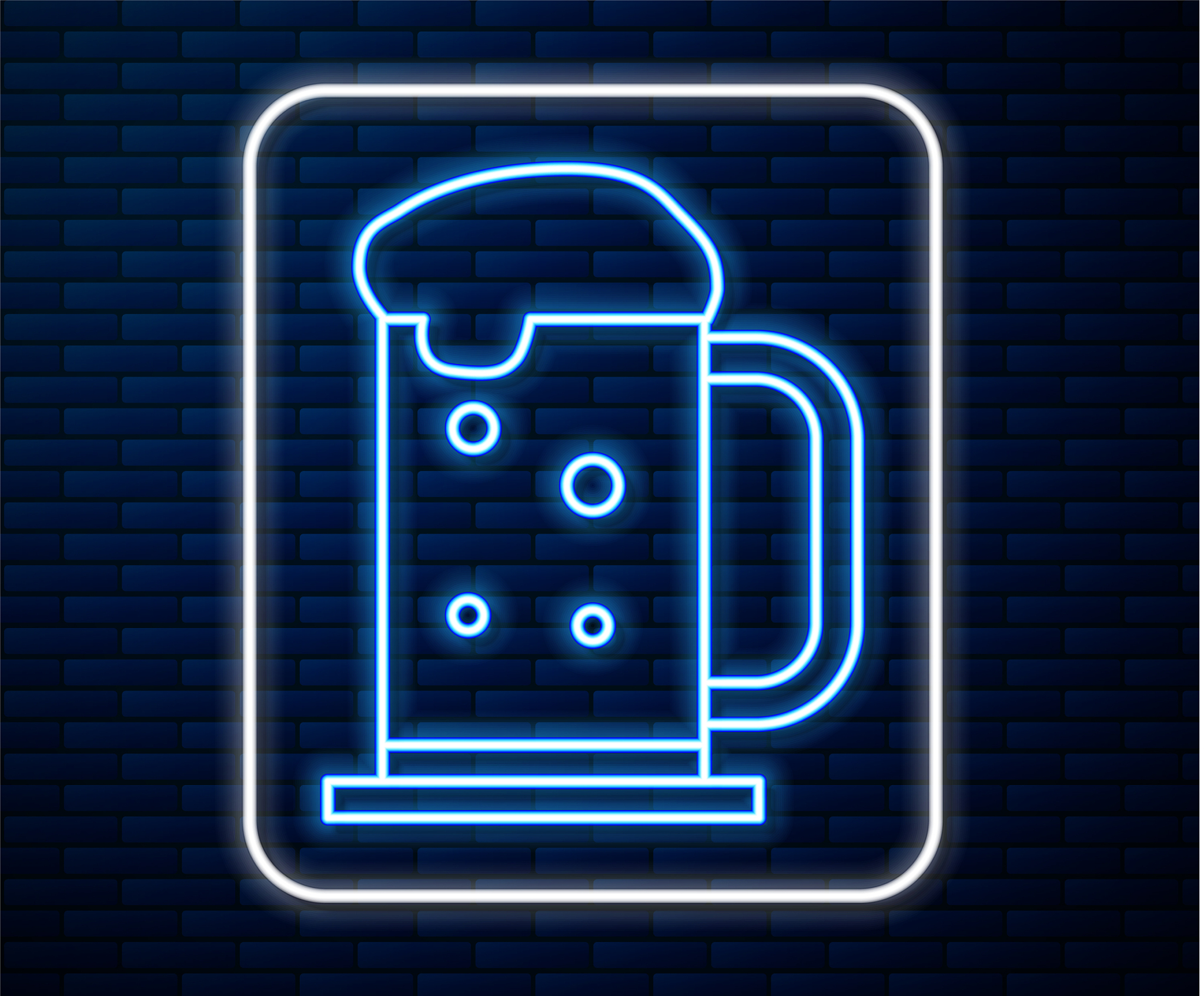 glowing neon line wooden beer mug icon isolated on